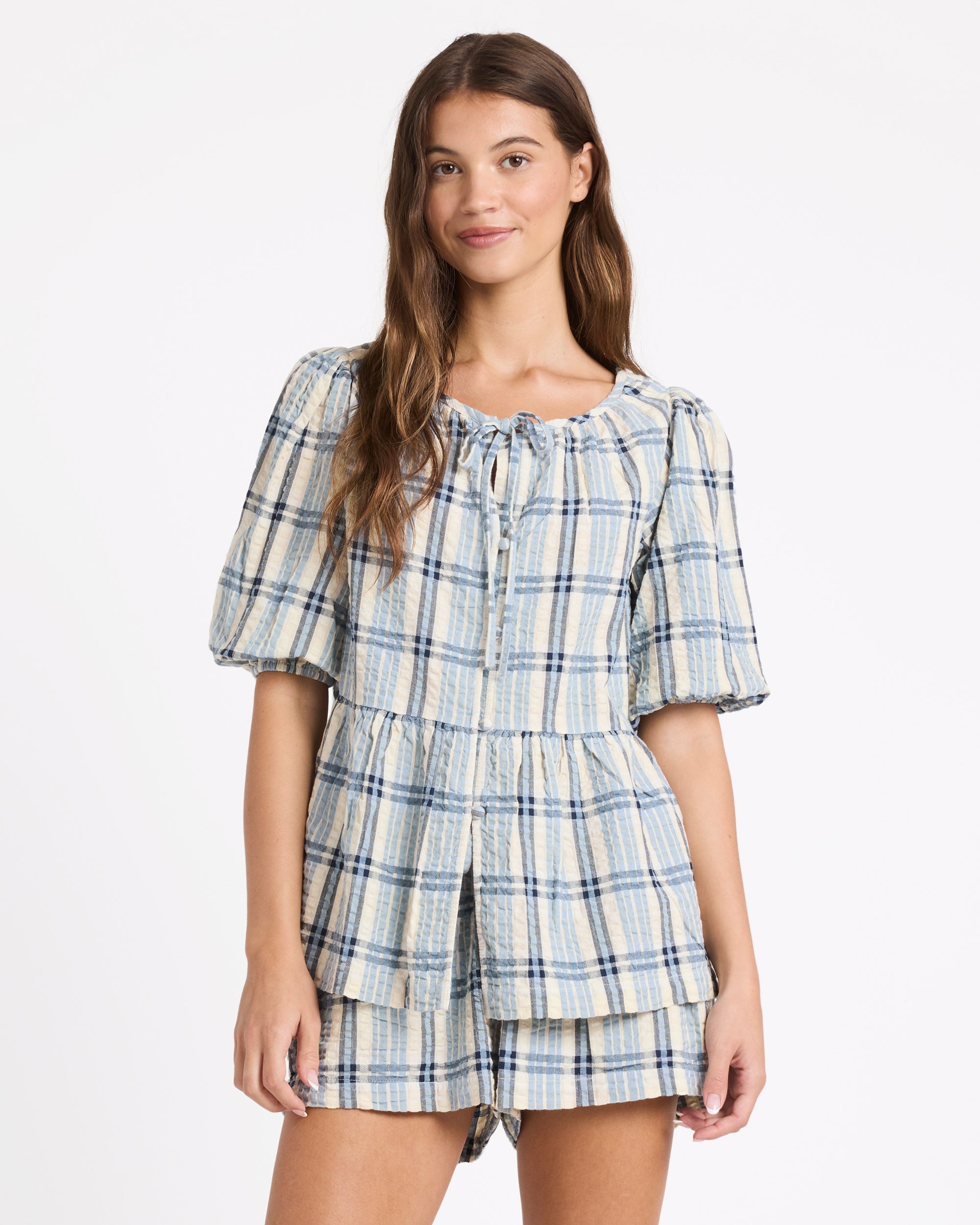 Womens Dyland Check Blouse