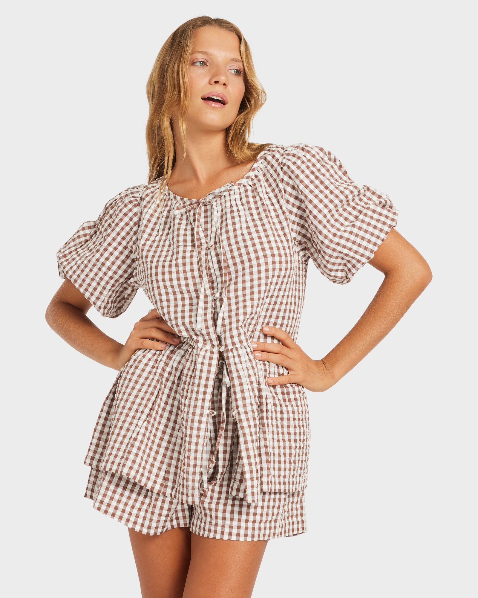 Womens Delilah Check Blouse