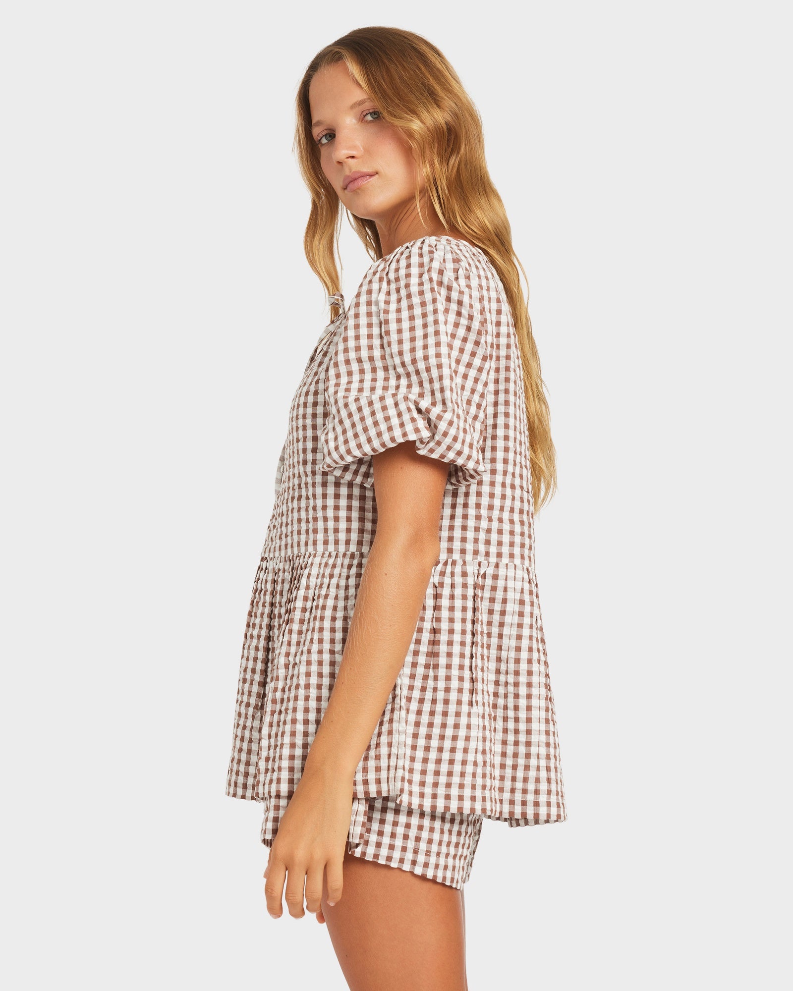 Womens Delilah Check Blouse