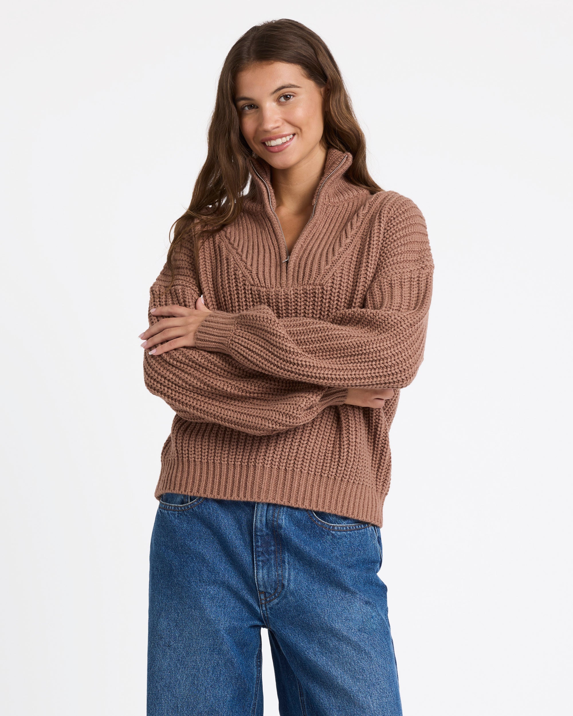 Womens So Cozy Half Zip Jumper – Roxy