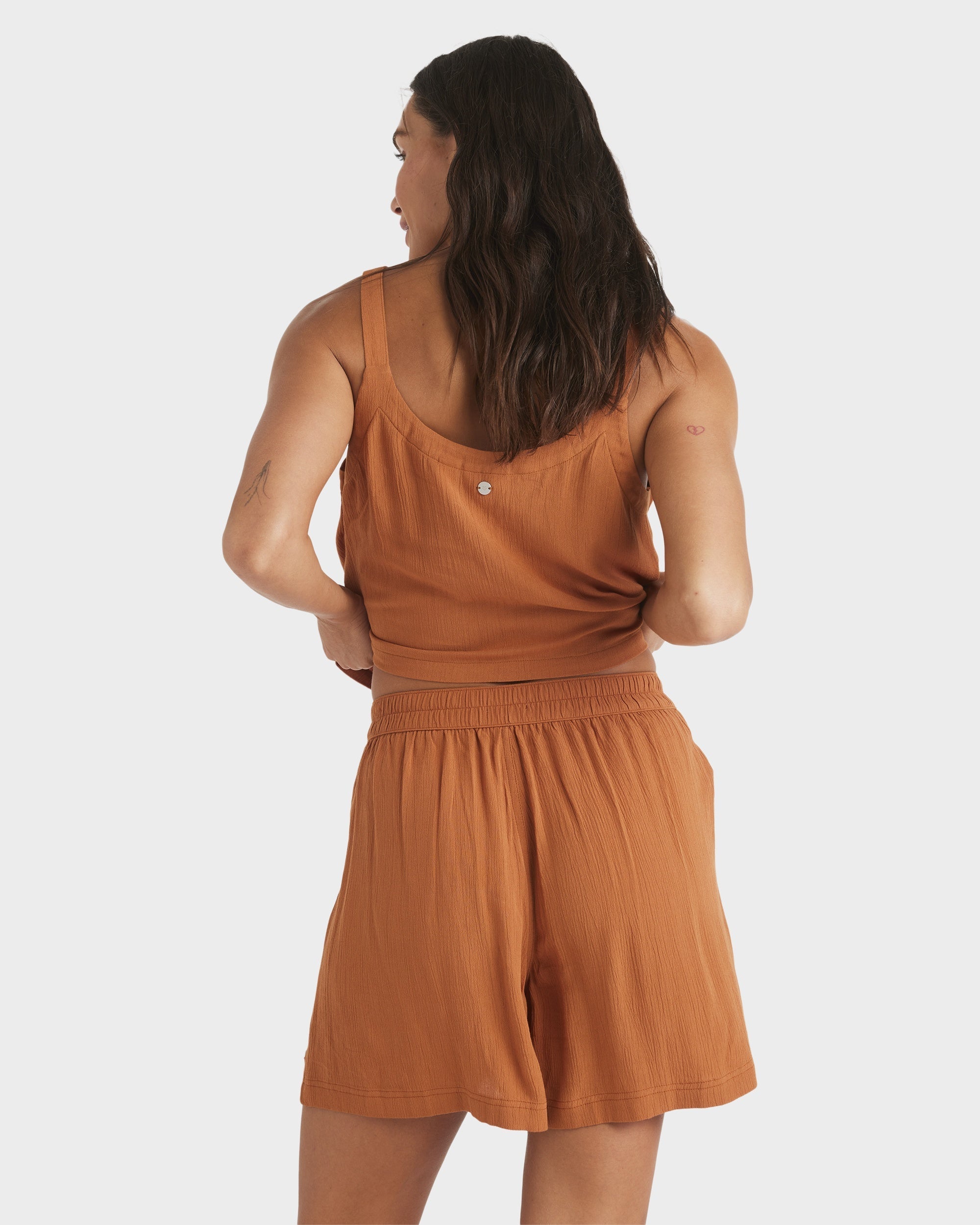 Womens Sol Vibes Elastic Waist Shorts