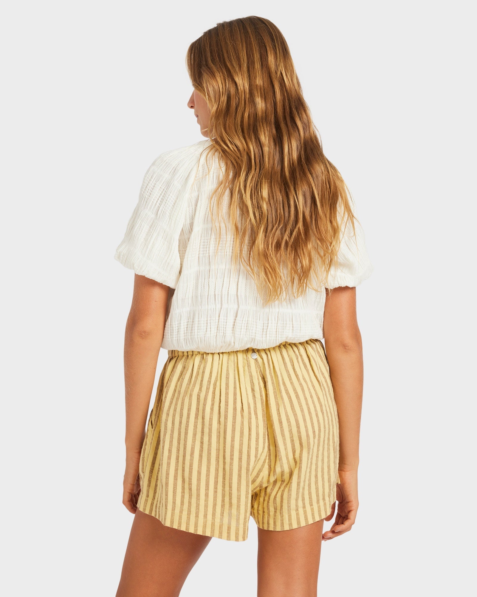 Womens Mercado Stripe Elastic Waist Shorts