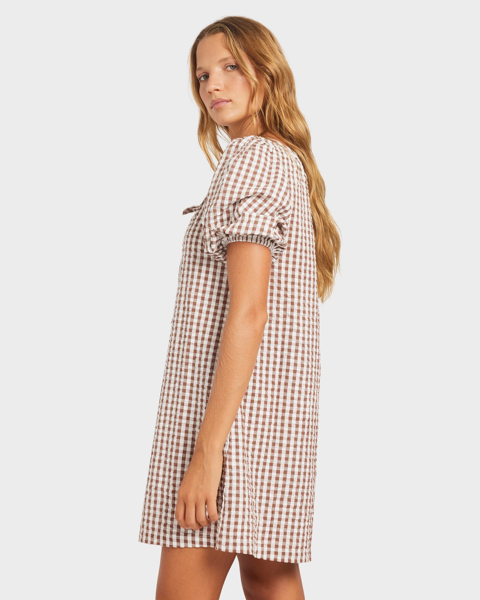 Womens Delilah Check Mini Dress