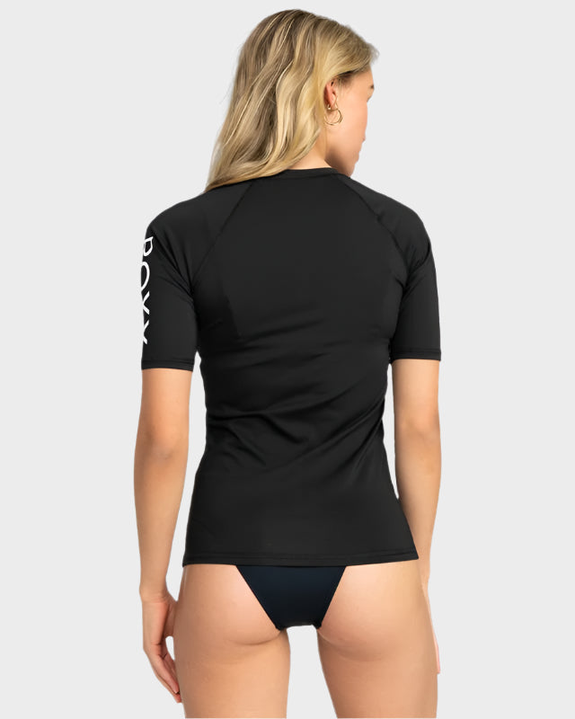 Womens New Essentials Short Sleeve Zip-Up Rash Vest