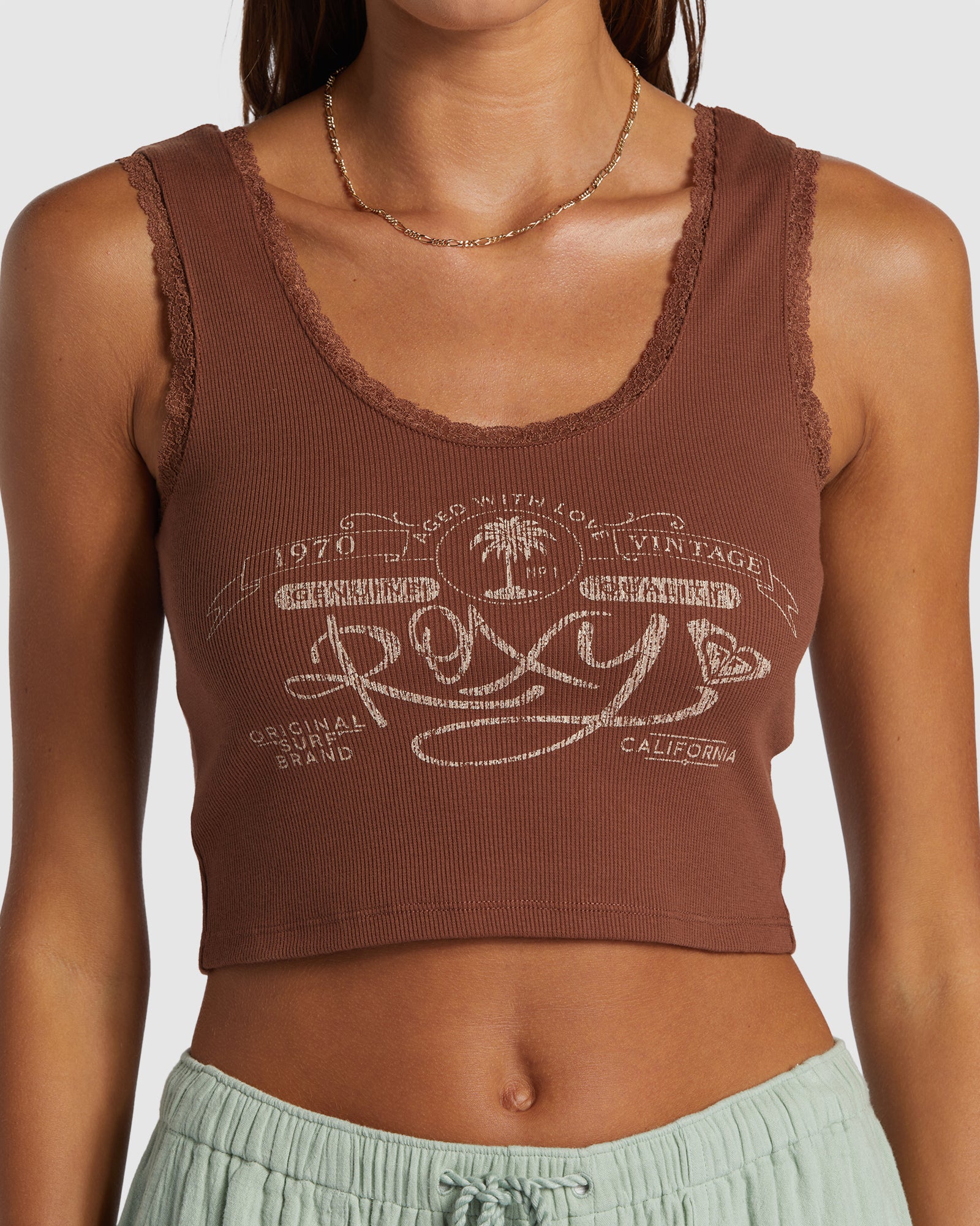 Womens Roxy Vintage Cropped Vest Top