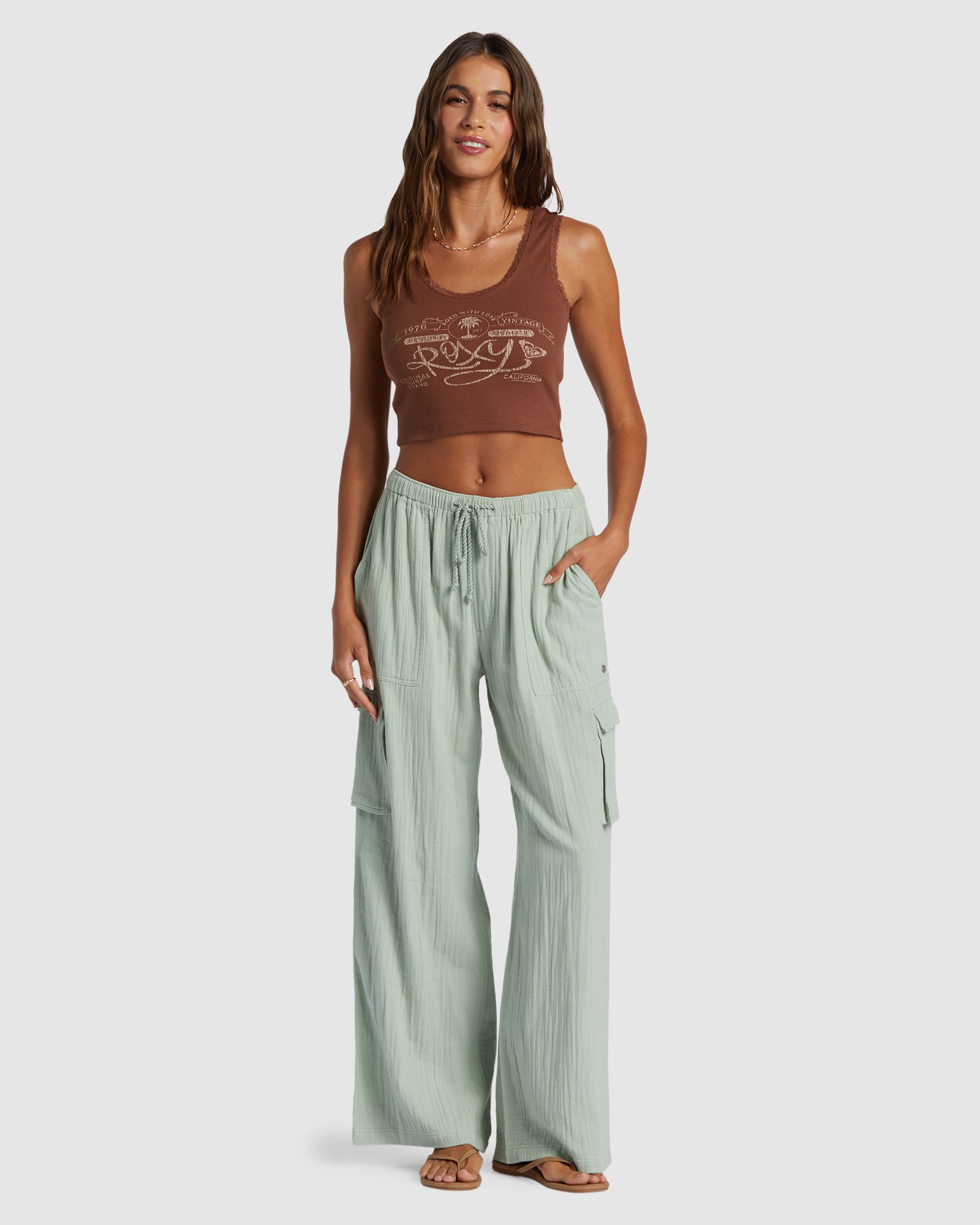 Womens Roxy Vintage Cropped Vest Top