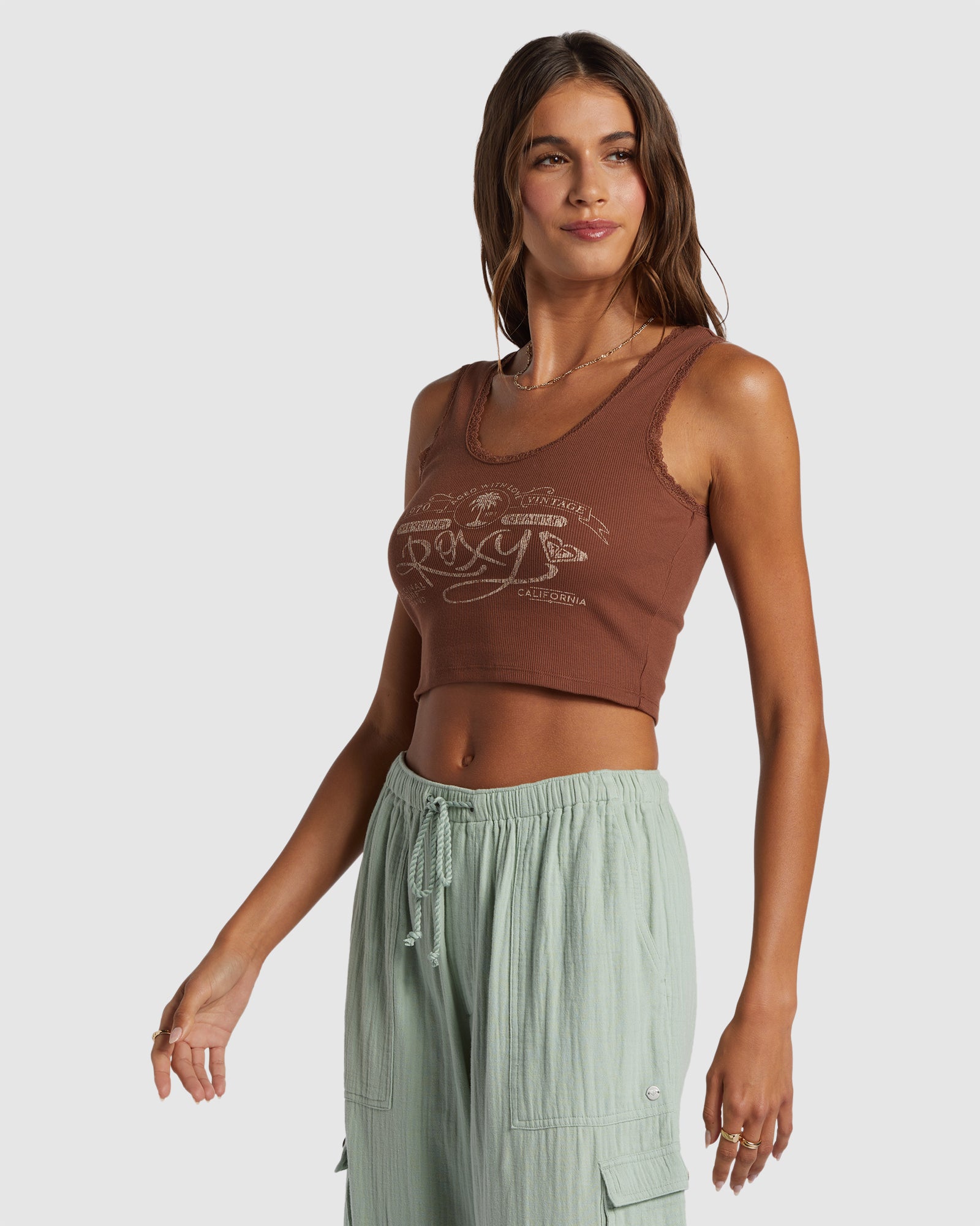 Womens Roxy Vintage Cropped Vest Top