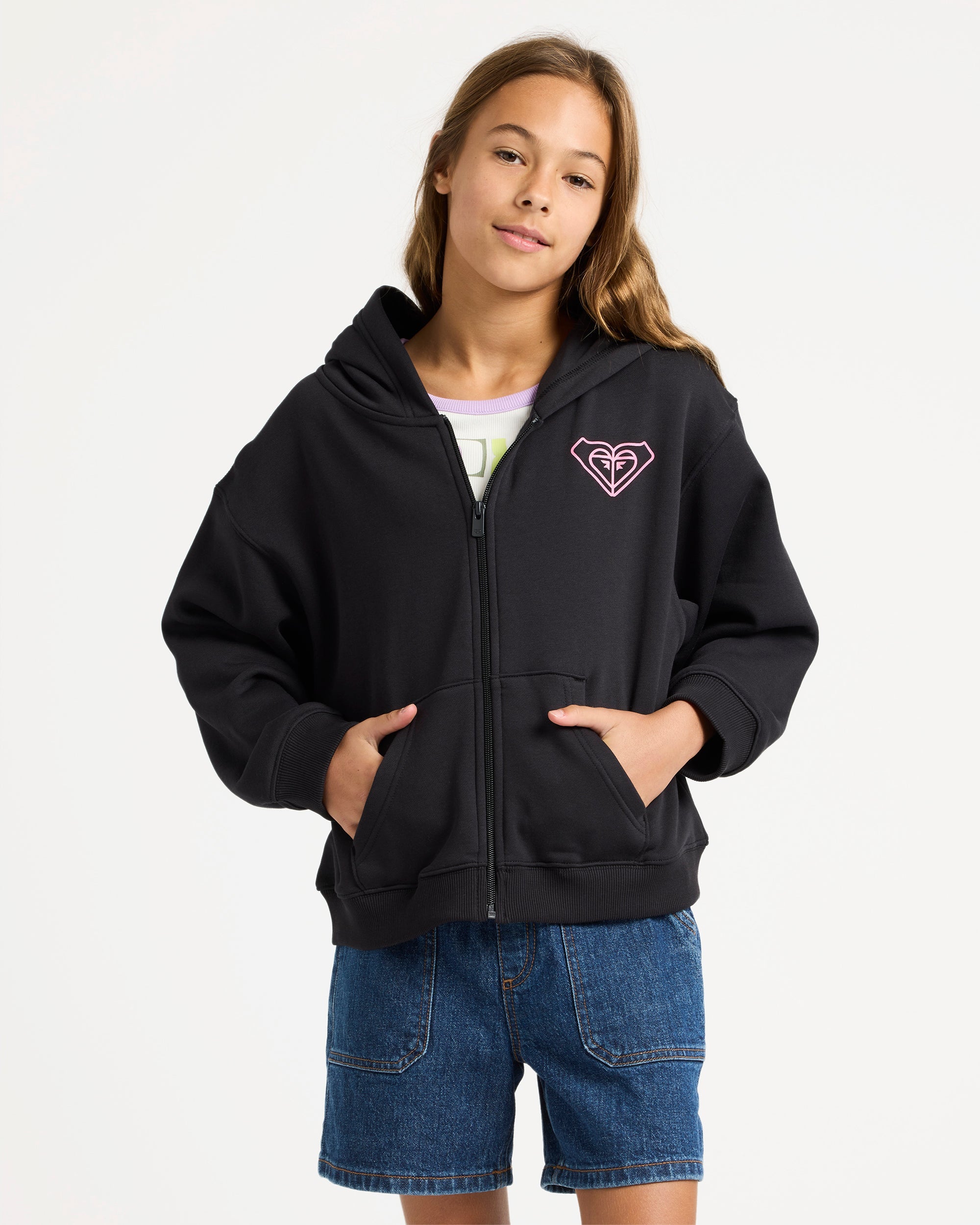 Girls 4-16 Midnight Hike Brushed Zip Up Hoodie