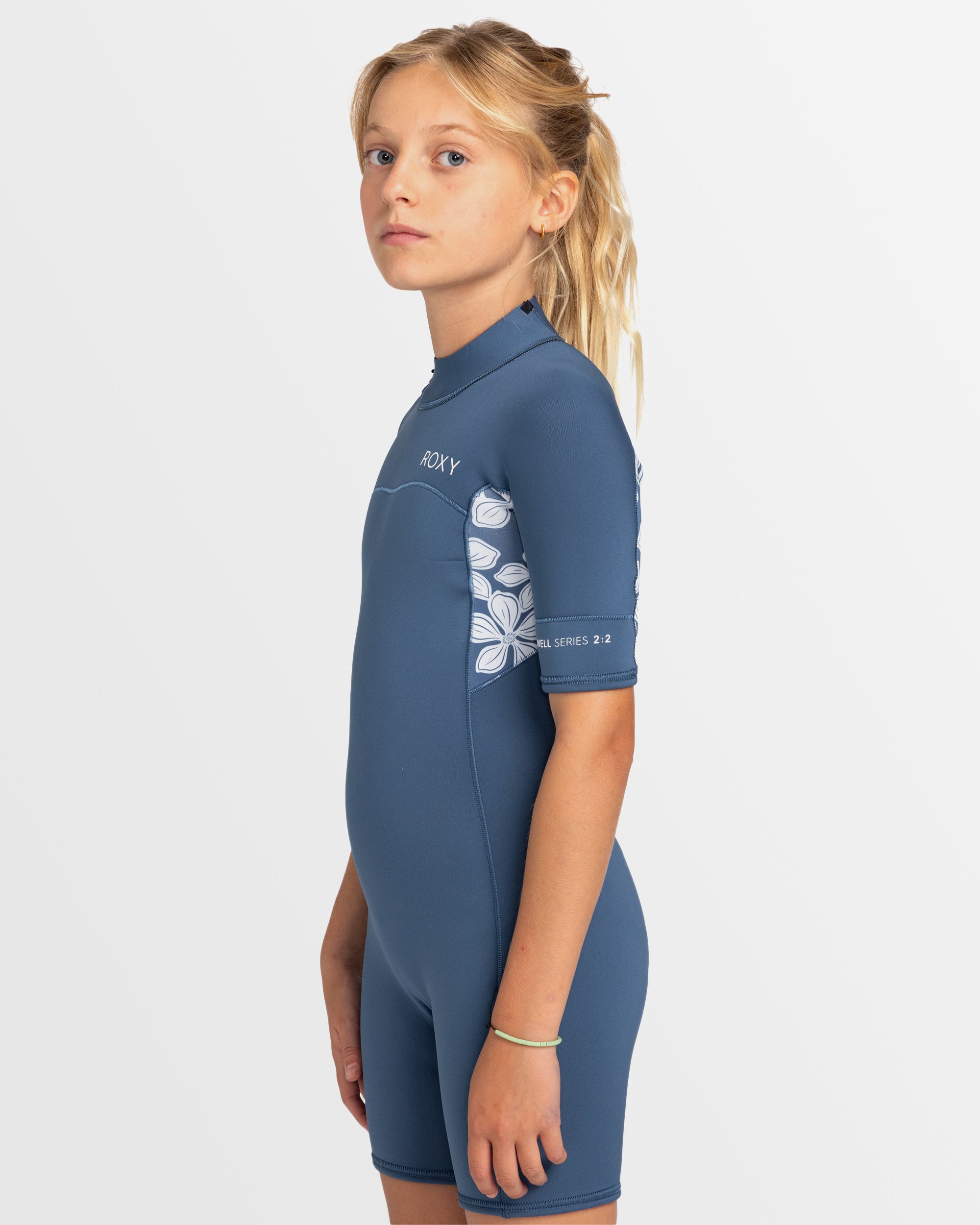 Girls 4-16 2mm Swell Series Back Zip Short Sleeve Springsuit