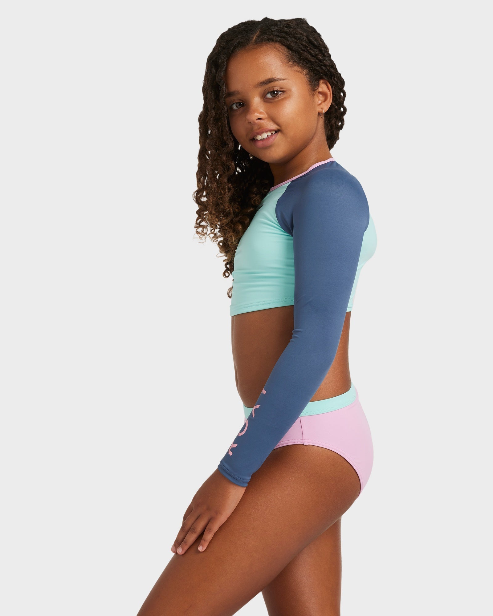 Girls 8-16 Colorblock Two Piece Rash Vest