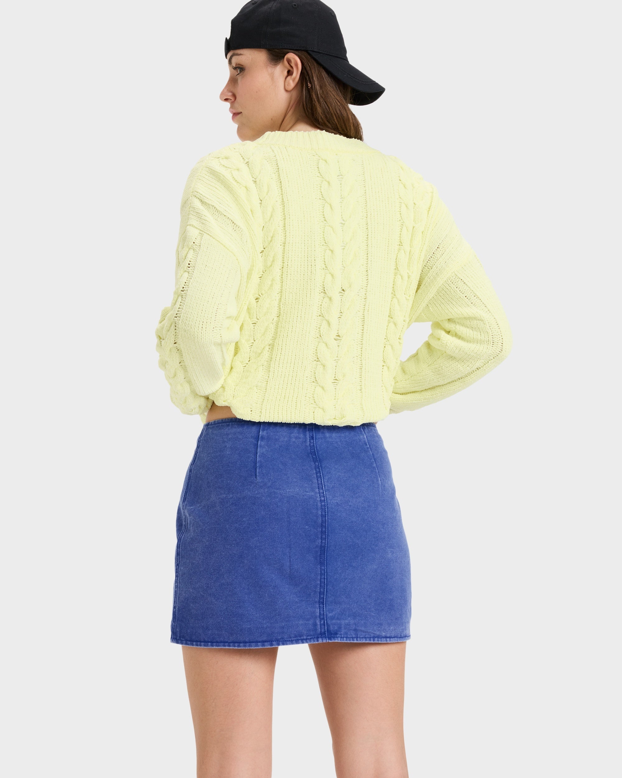 Womens Chloe Kim Mini Moto Denim Skirt