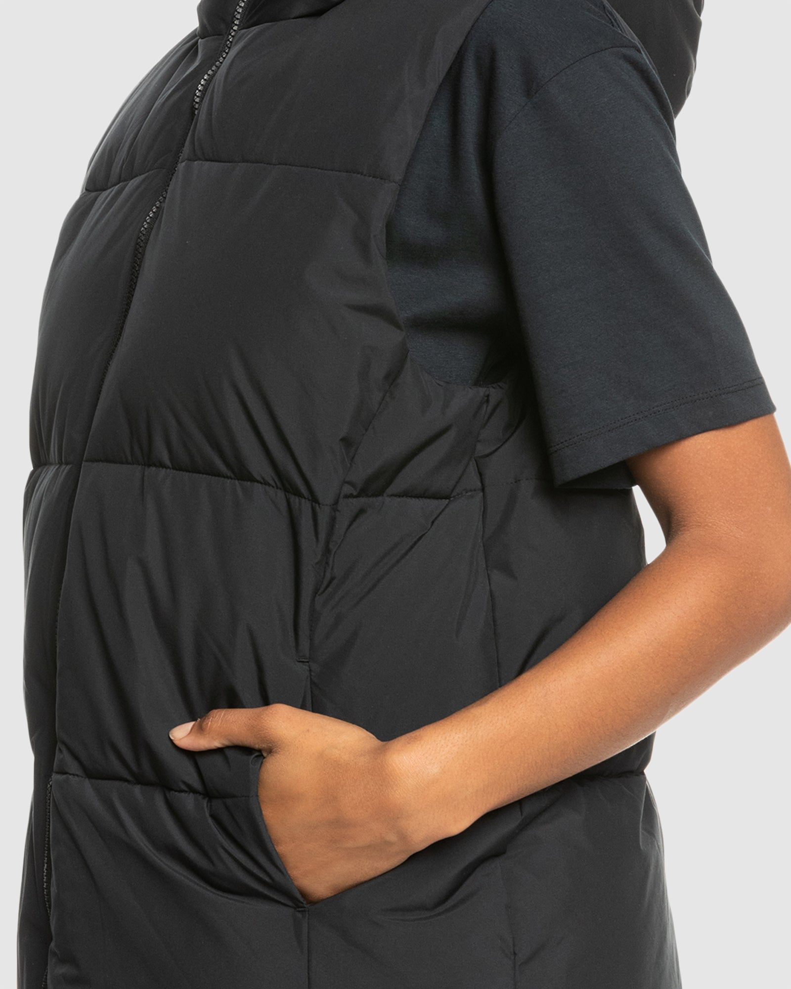 Womens Bright Side Longline Hooded Puffer Jacket