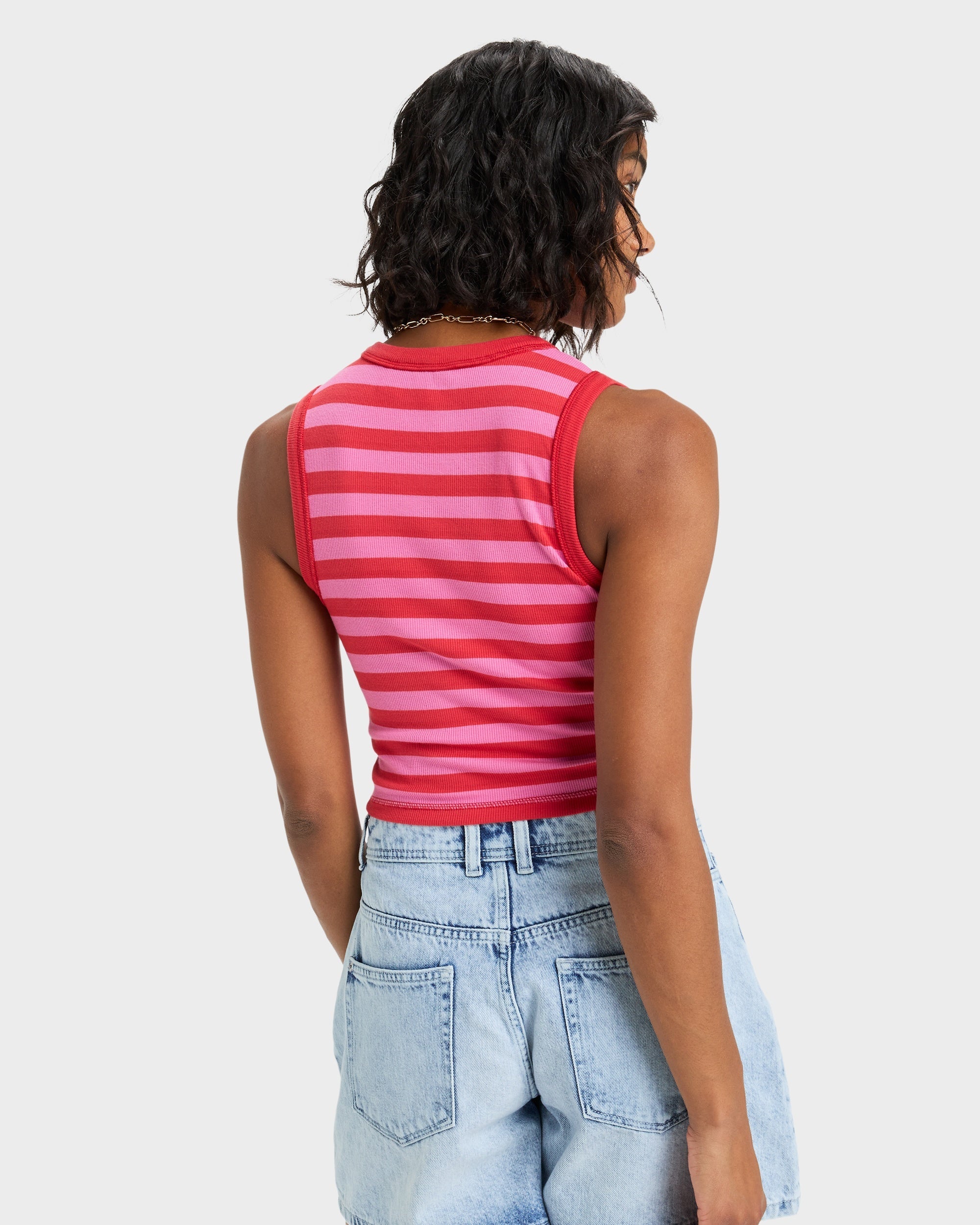 Womens Iconic Days Stripes Tank Top