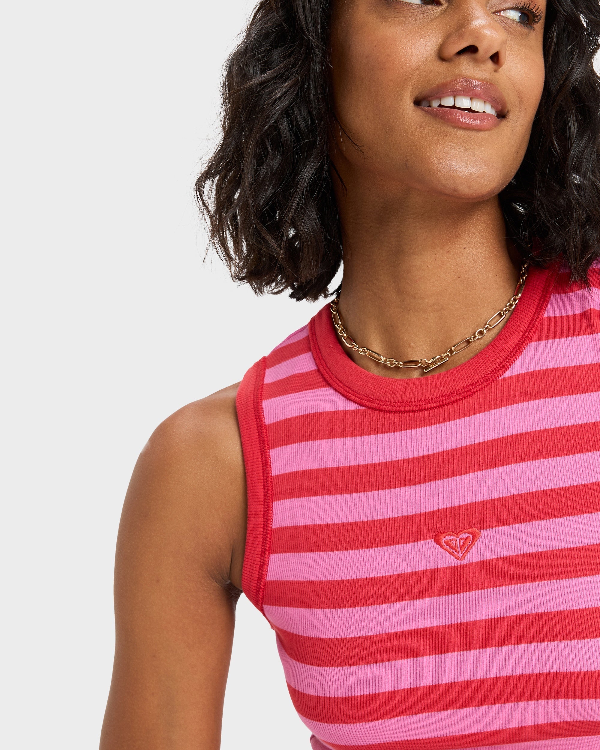 Womens Iconic Days Stripes Tank Top