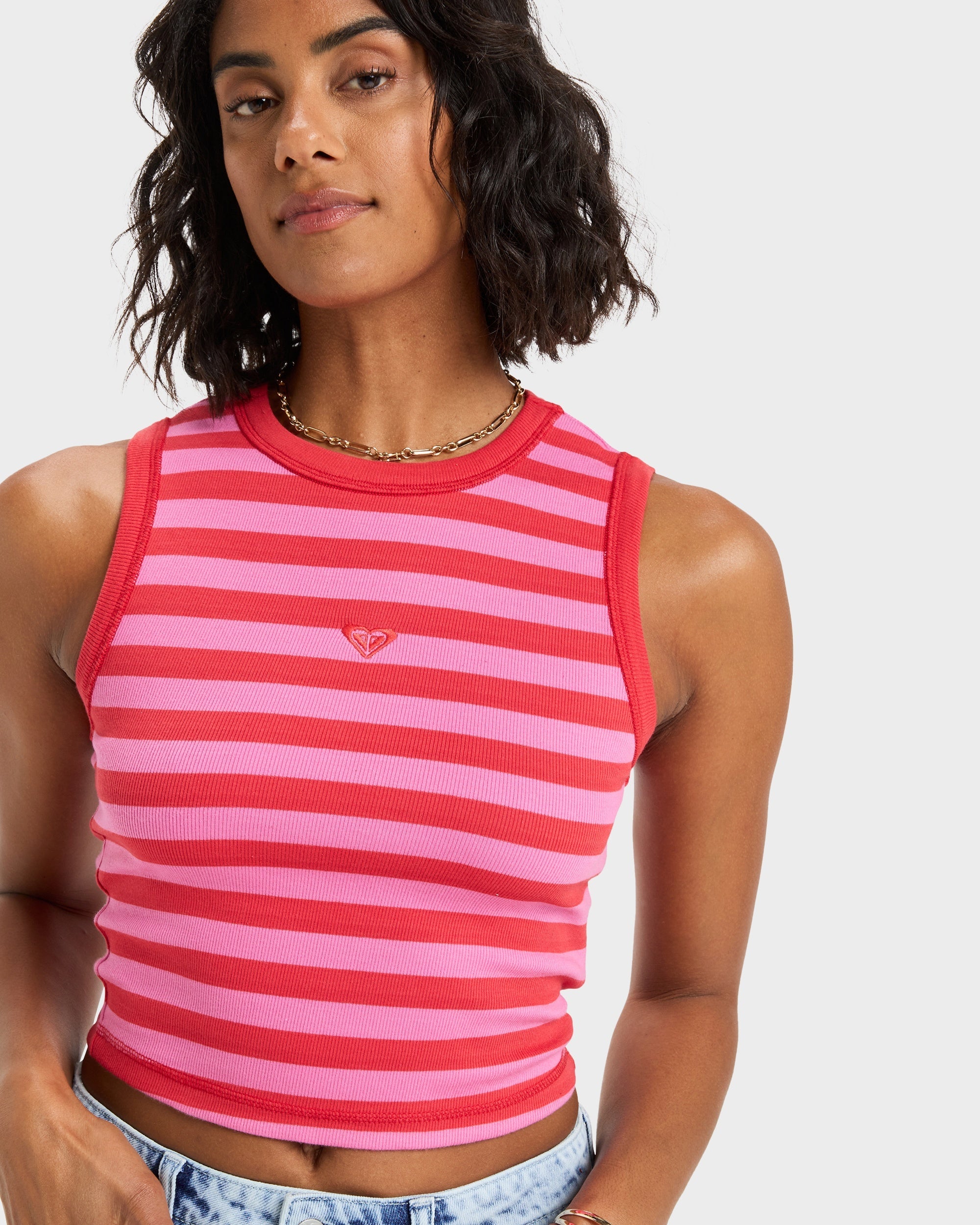 Womens Iconic Days Stripes Tank Top