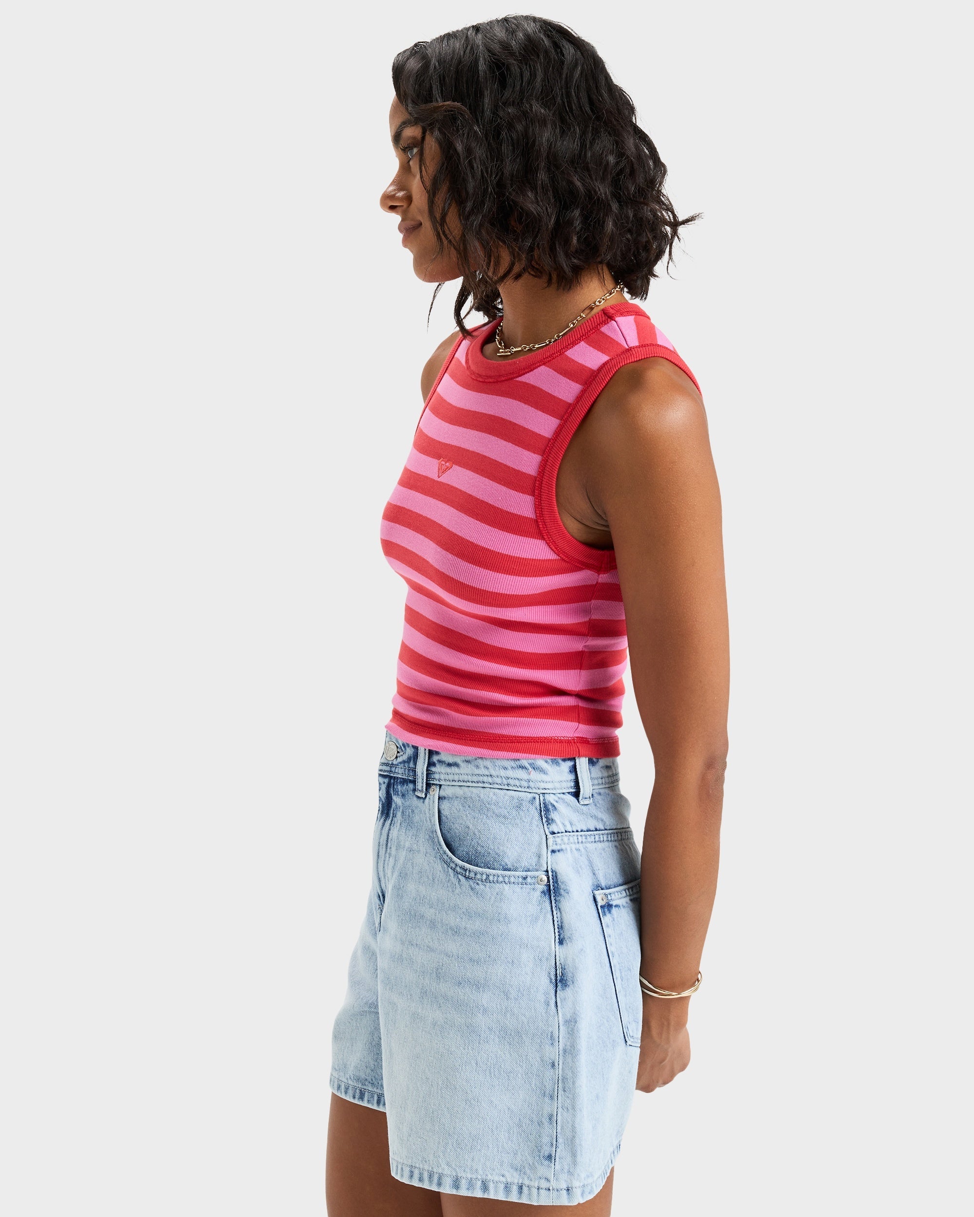 Womens Iconic Days Stripes Tank Top