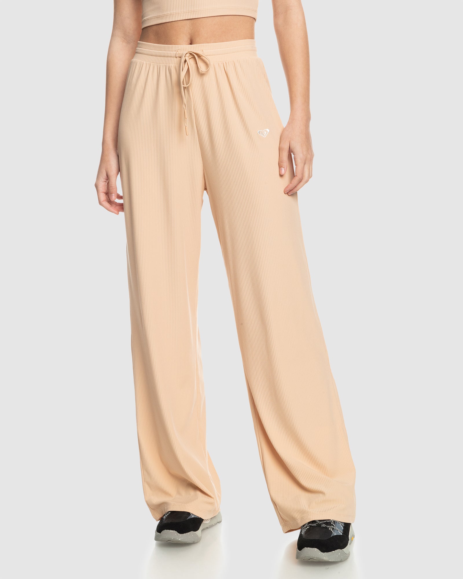 Womens Rise & Vibe Rib Wide Leg Pants