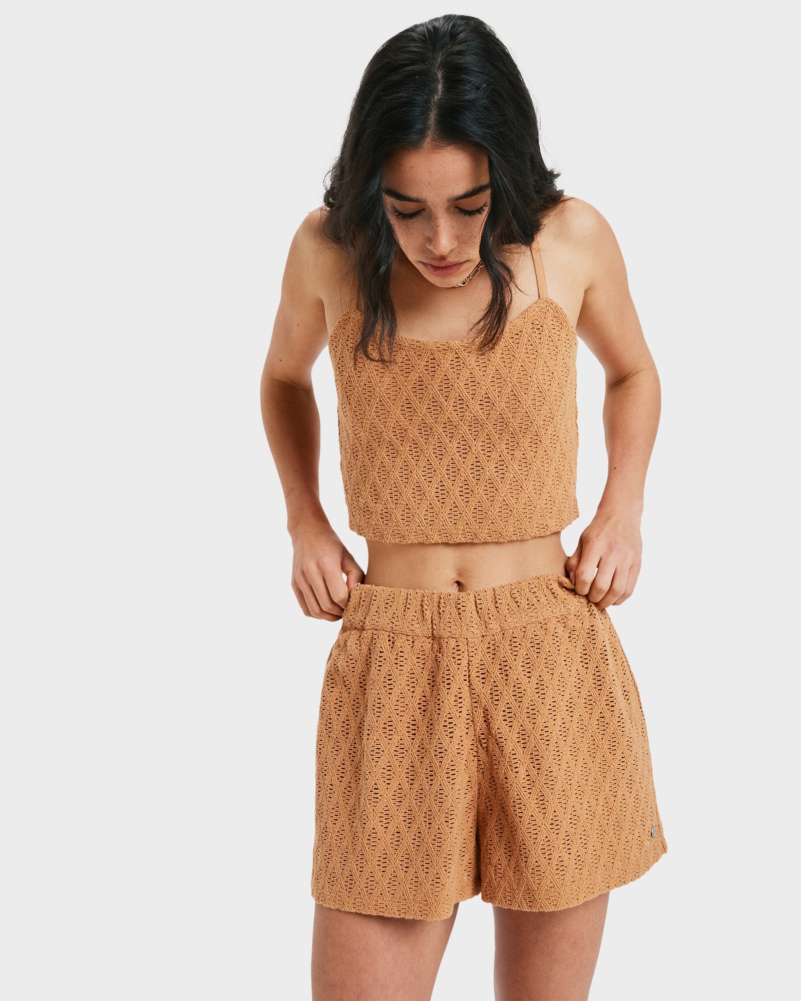 Womens Ocean Sound Elastic Waist Shorts