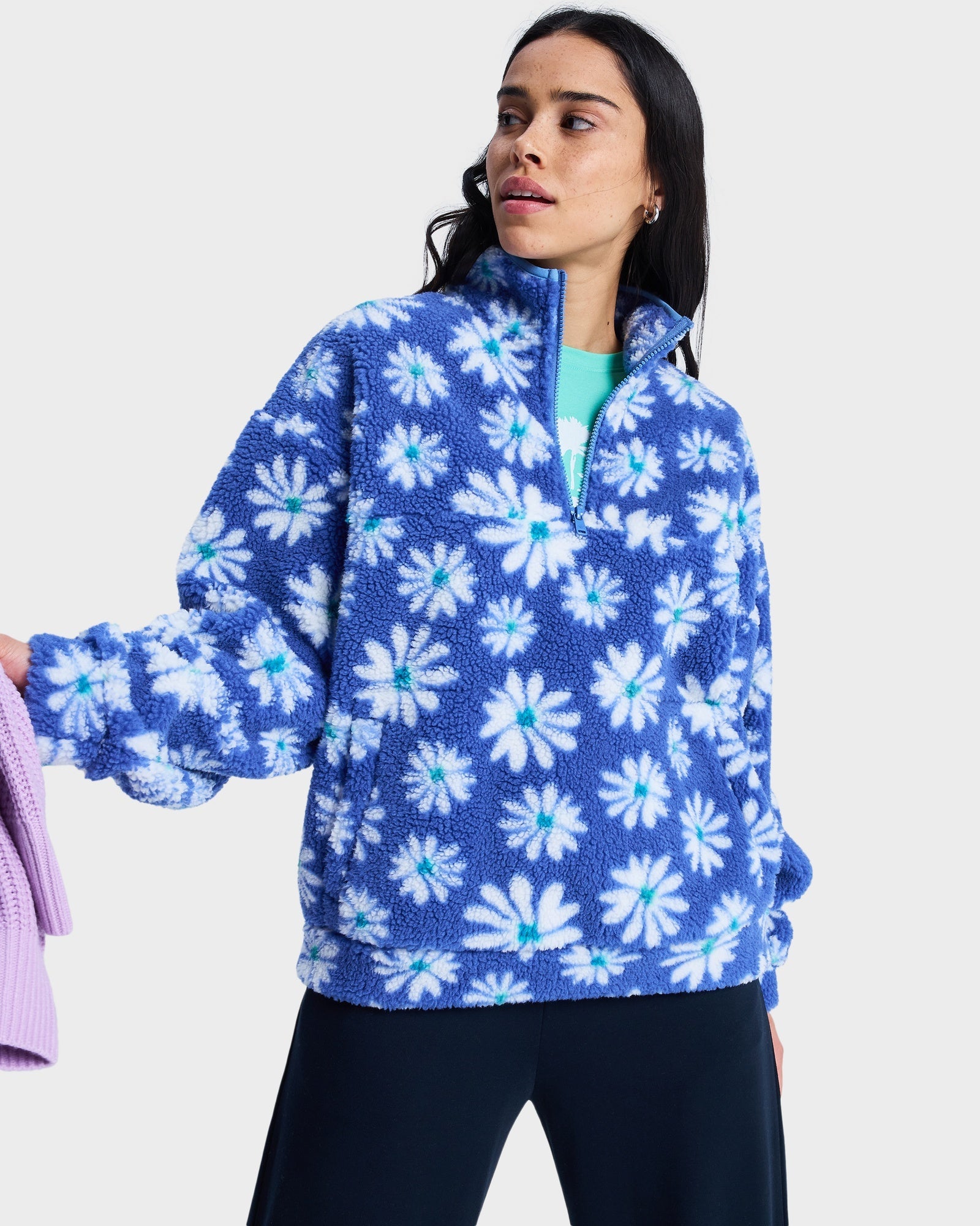 70s 80sビンスエ ダブルフェイス セパポケ 裏サーマル リブ長 スウェット Womens Jive Talking Binded Half Zip Fleece Jumper – Coconut Milk