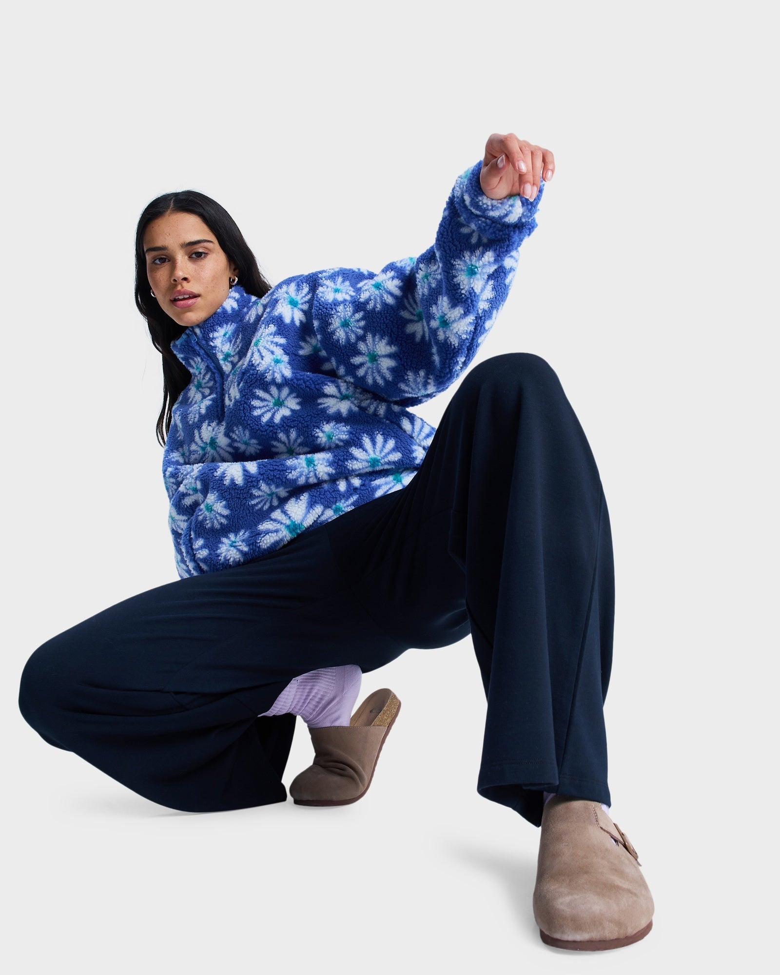 Womens Jive Talking Binded Half Zip Fleece Jumper