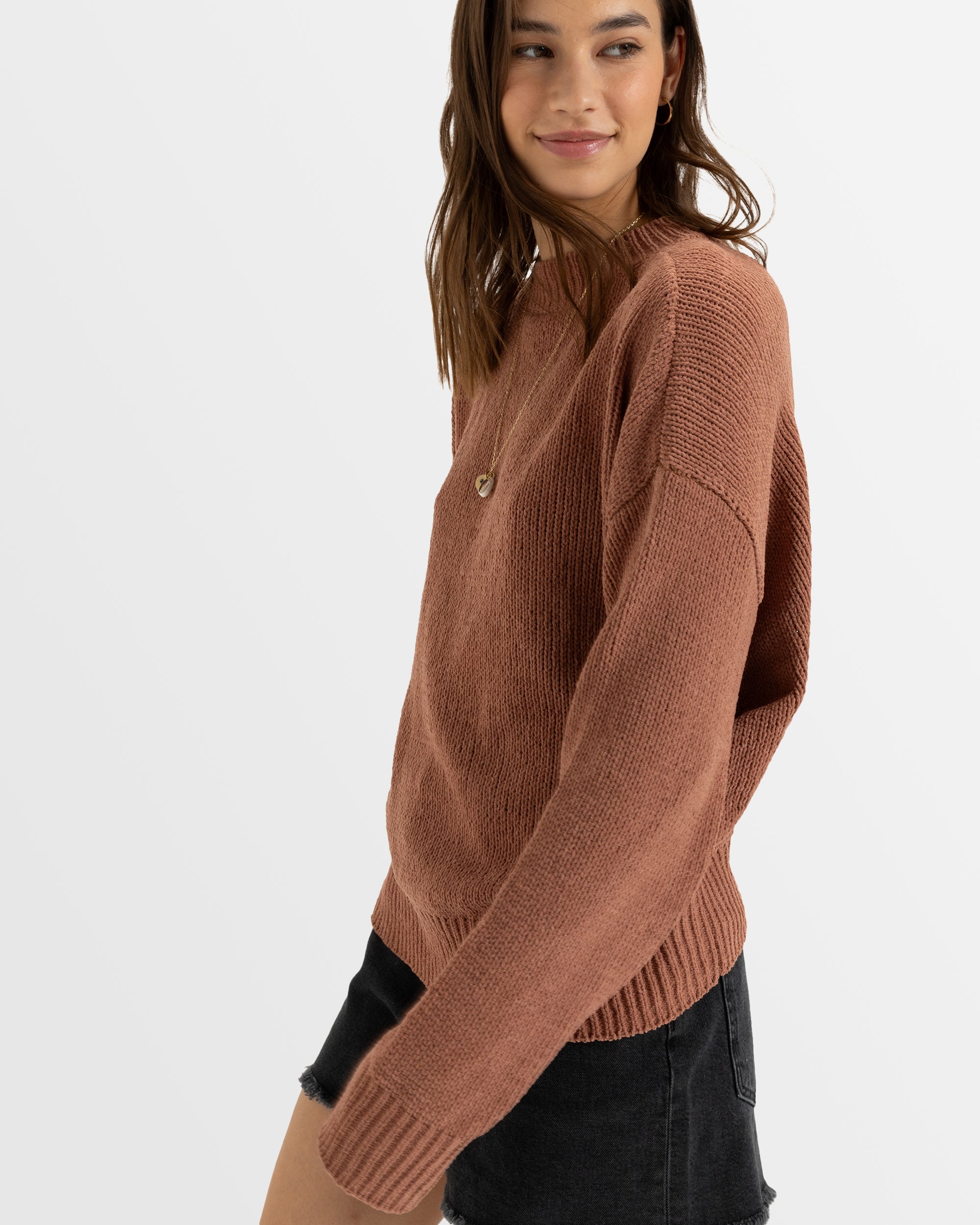 Womens Miss It All Crew Neck Sweater