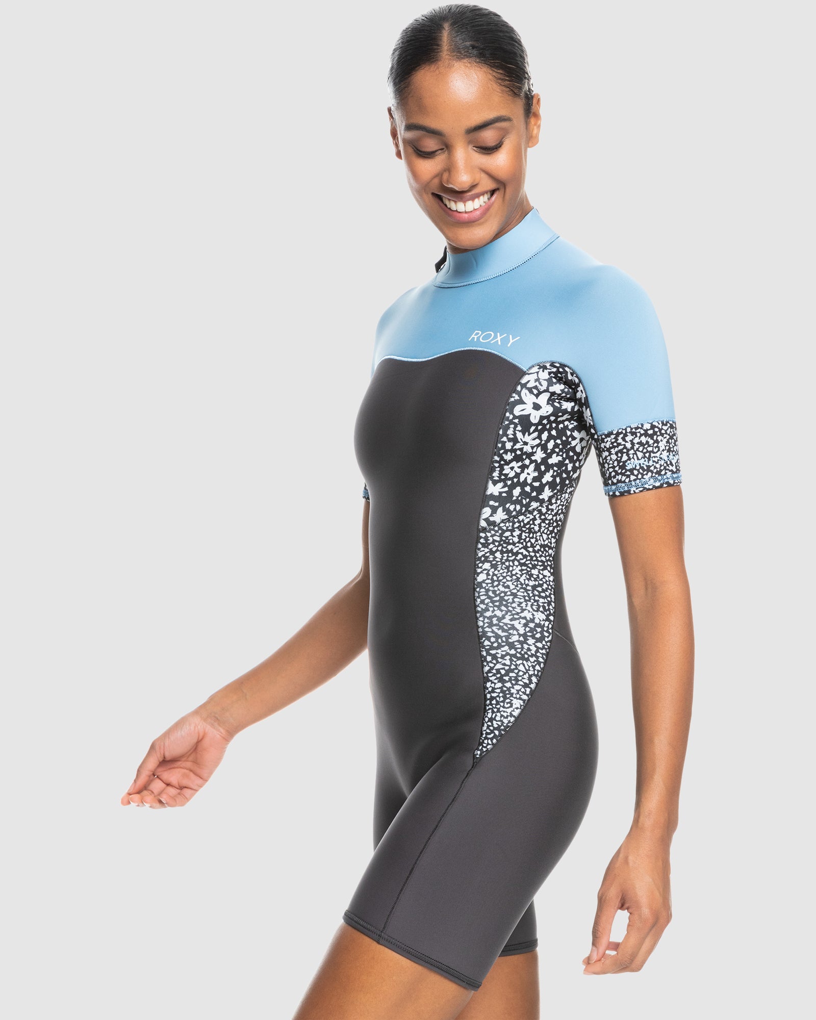 Womens 2mm Swell Series Short Sleeve Back Zip Springsuit