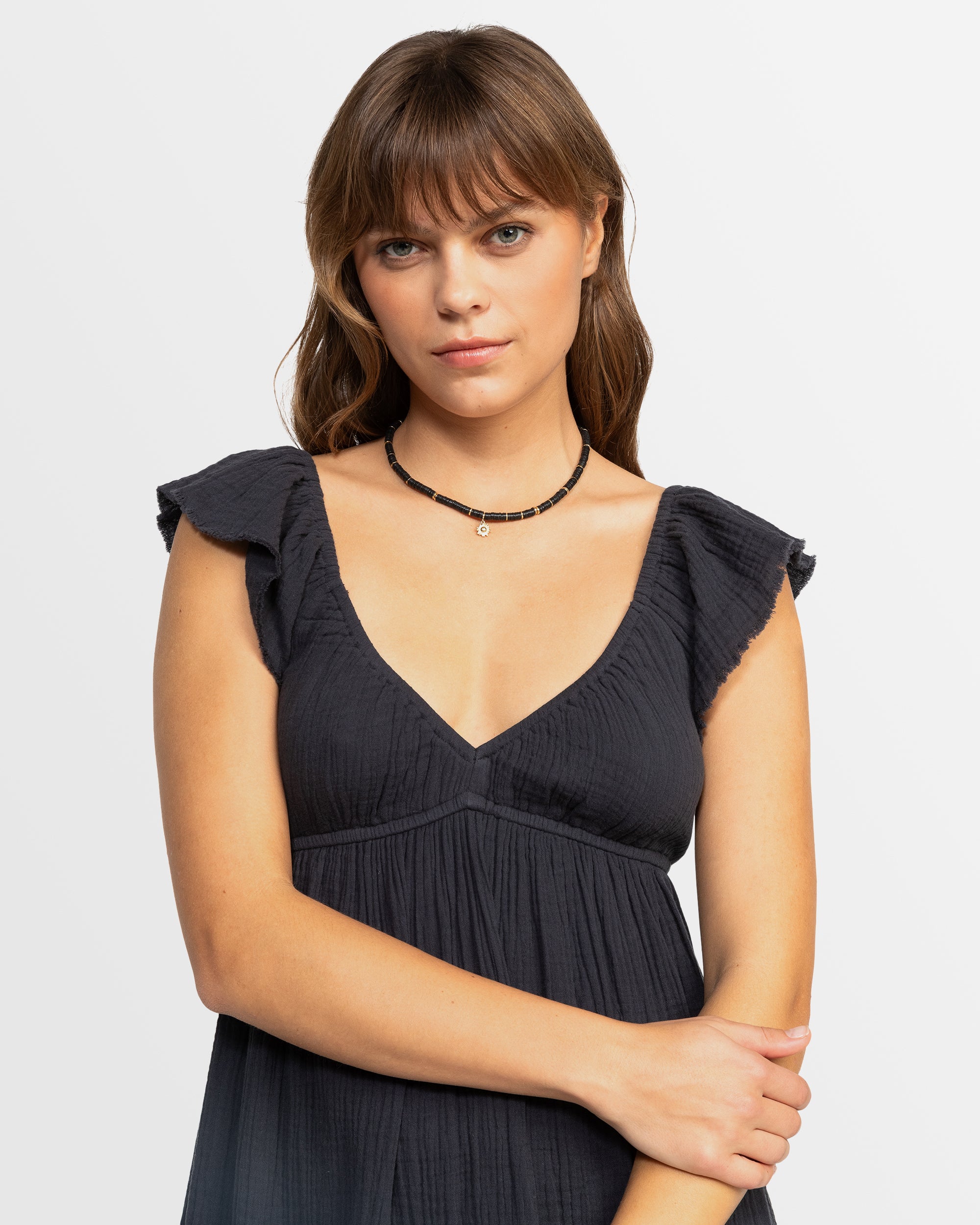 Womens Luna Mini Puff Sleeves Mini Dress