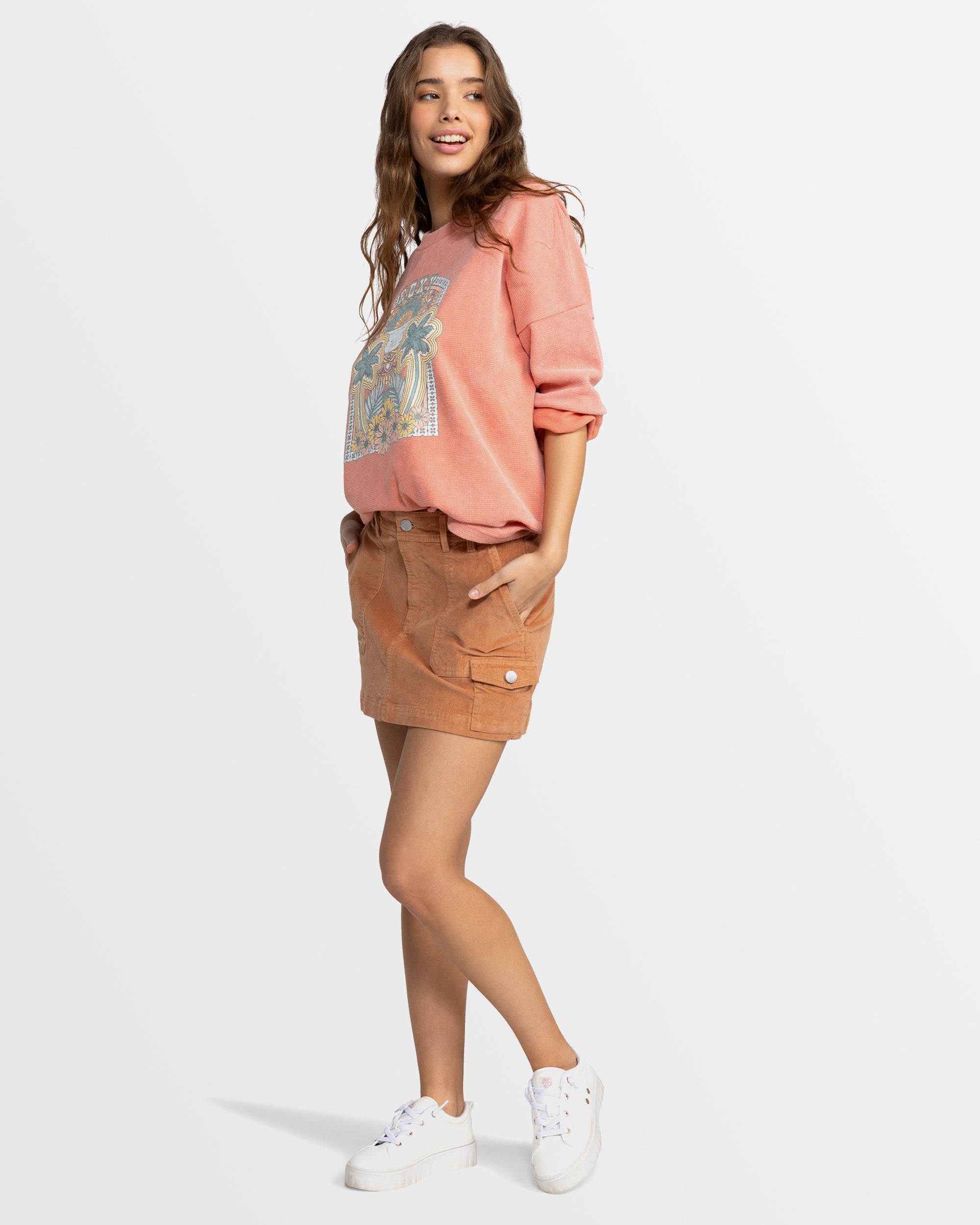 Womens Roll With It Mini Skirt