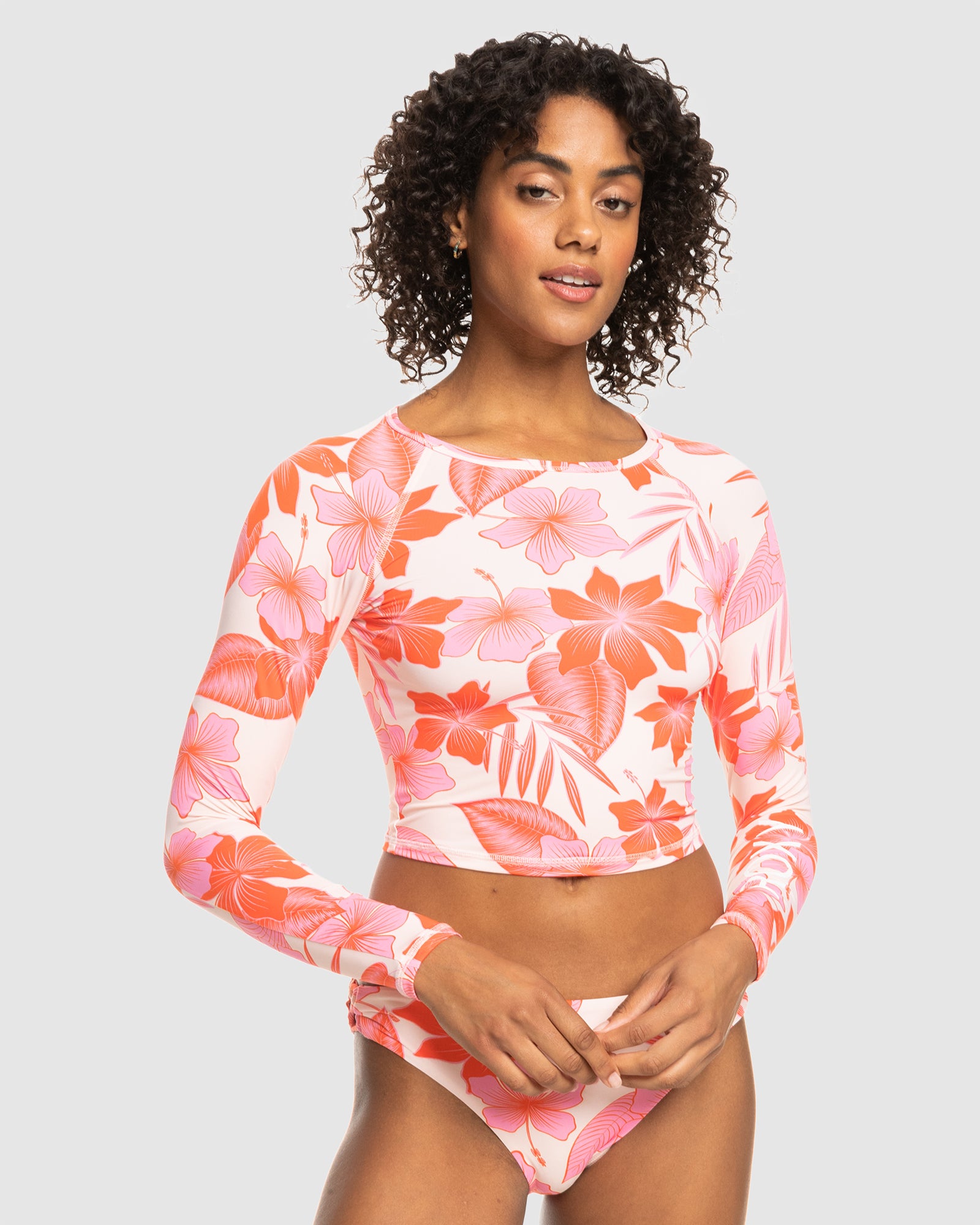 Womens Crop Top Ls Lycra Rashguard