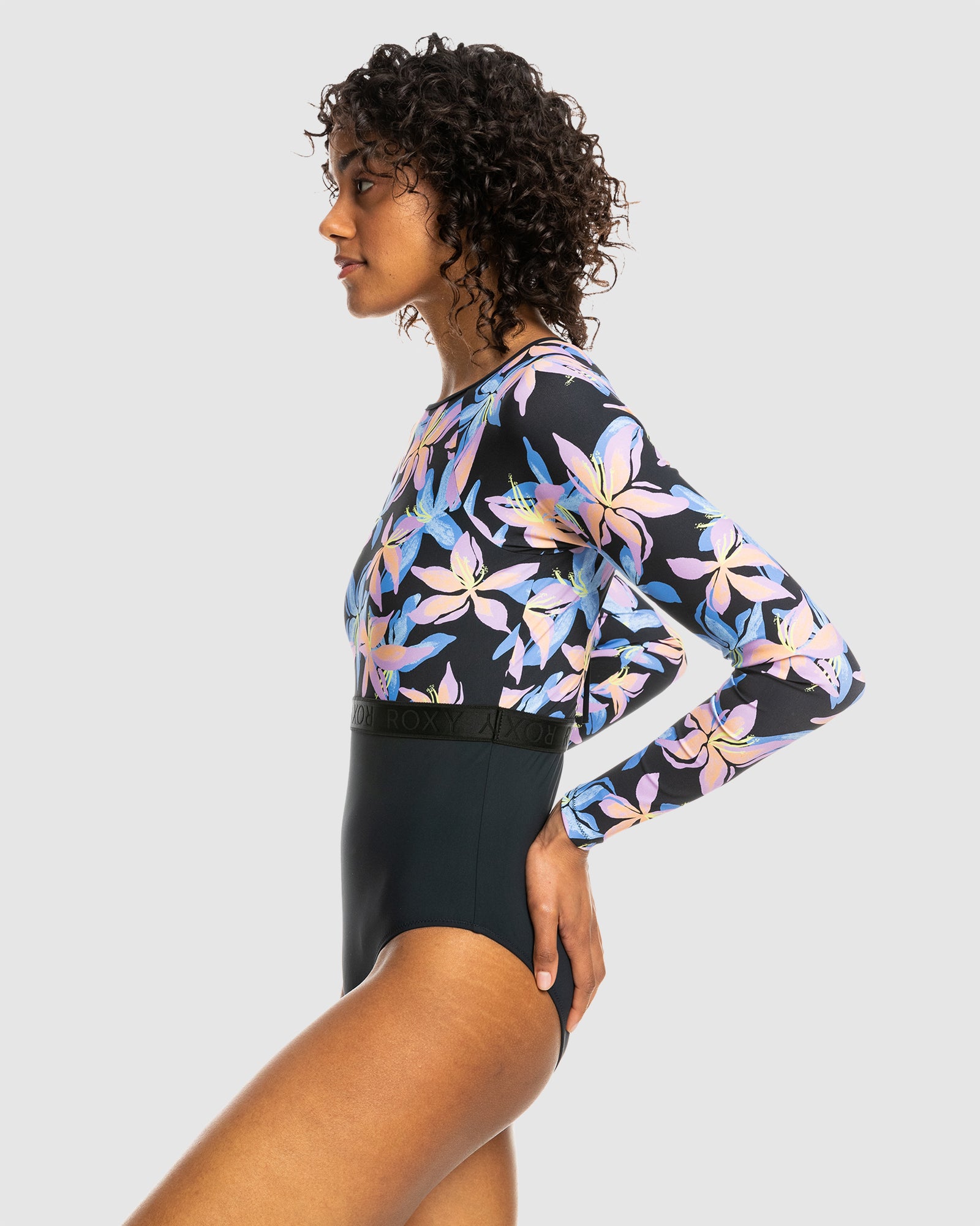 Womens Roxy Active Long Sleeve One Piece Swimsuit