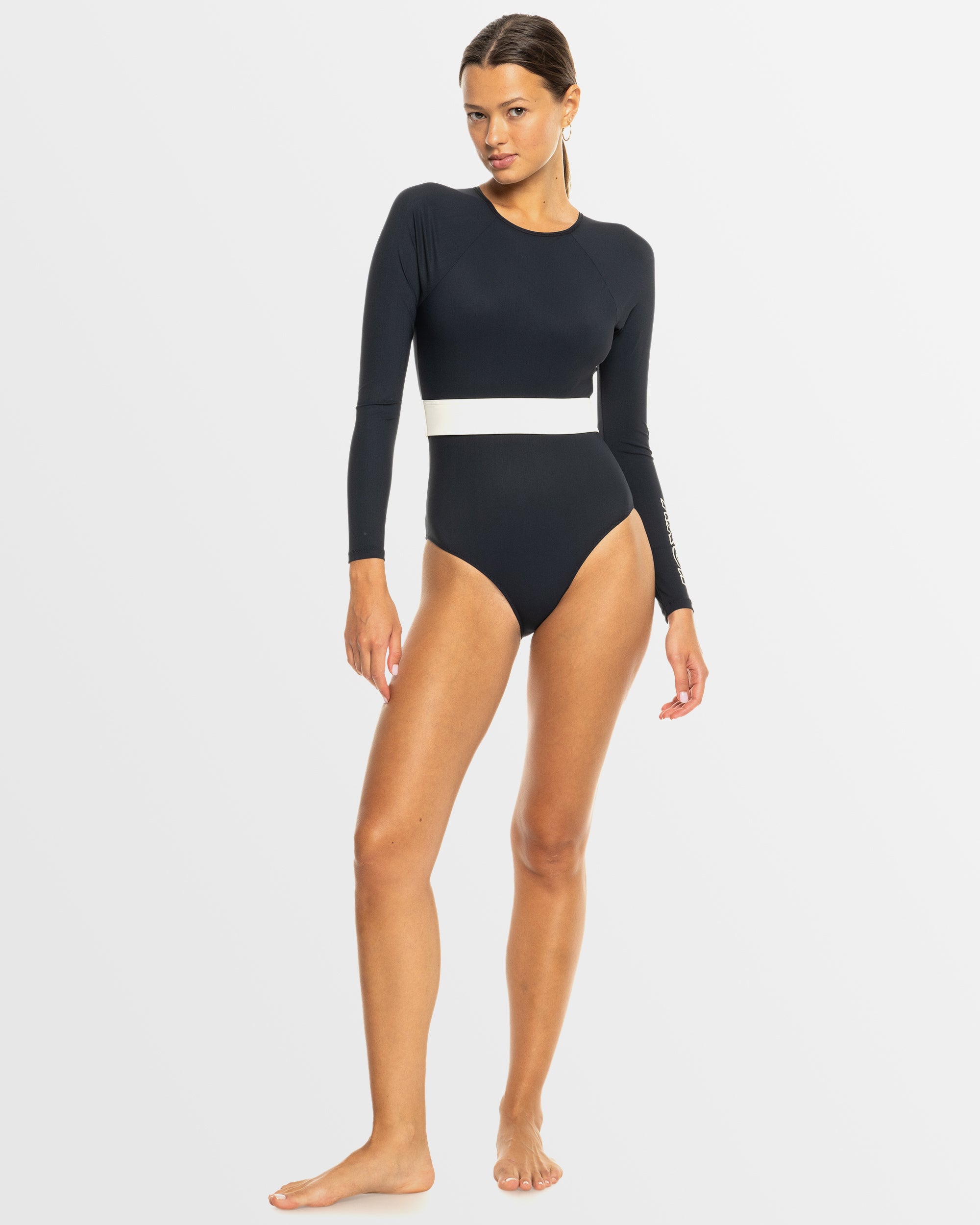Womens Roxy Active Long Sleeve One Piece Swimsuit