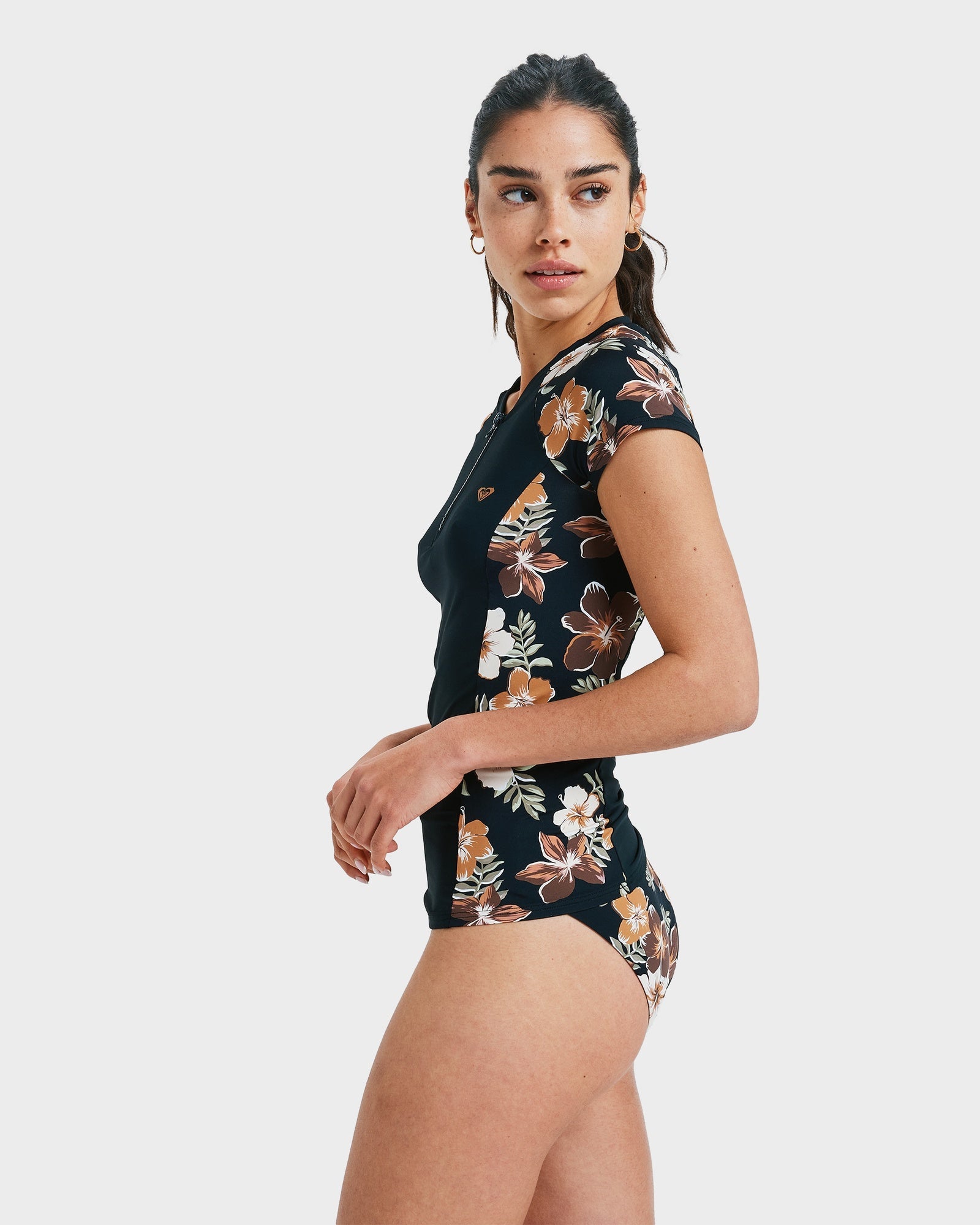 Womens Cs Half Zip Lycra Rash Vest