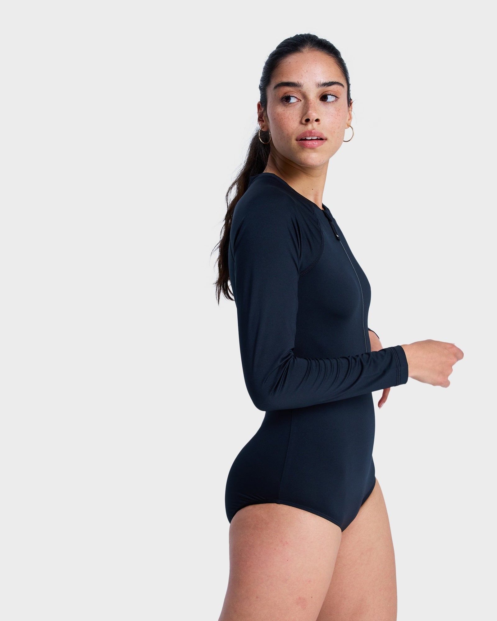 Womens Essentials Long Sleeve One Piece Rash Vest