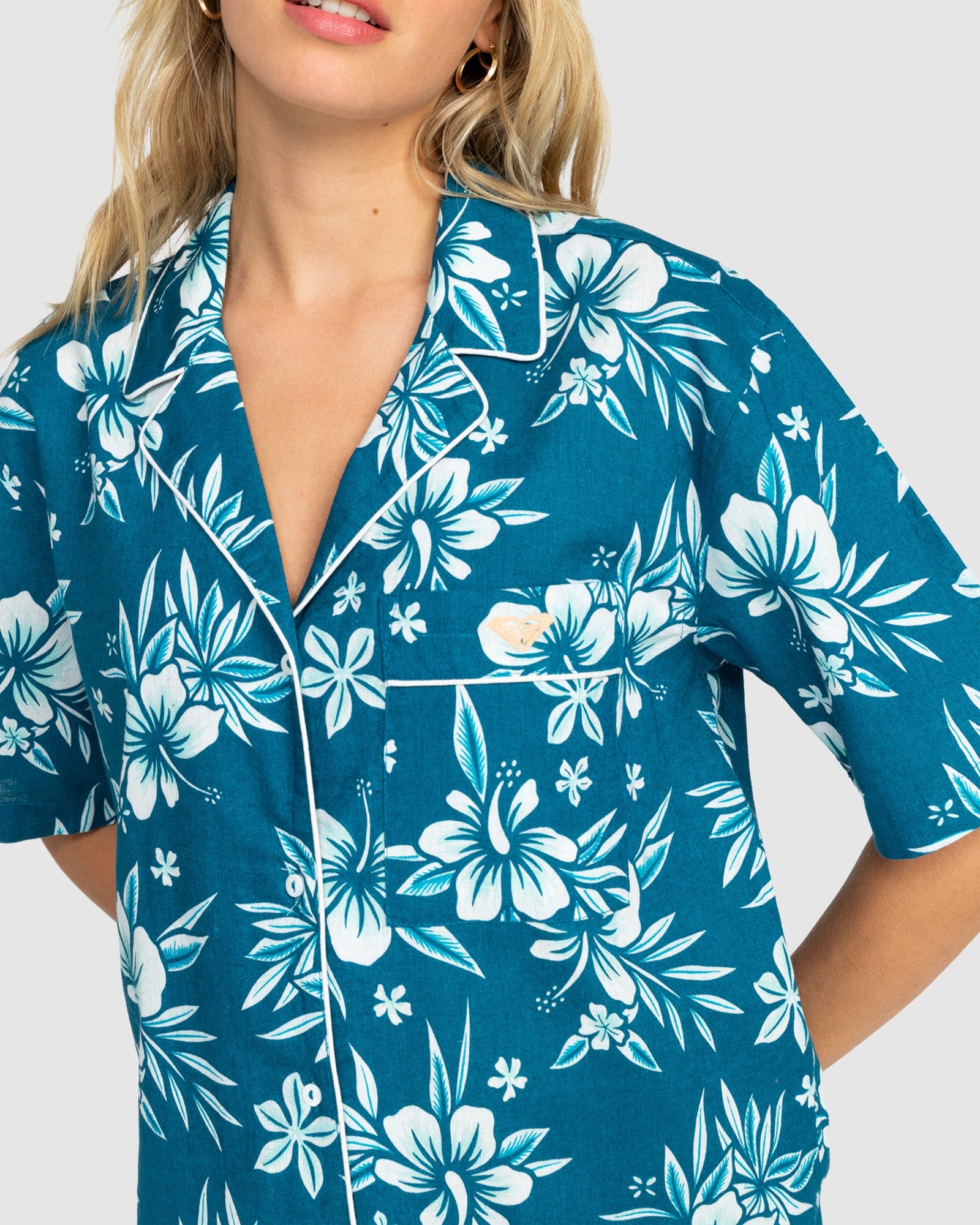 Womens Roxy Life Button Up Mai Tai Shirt