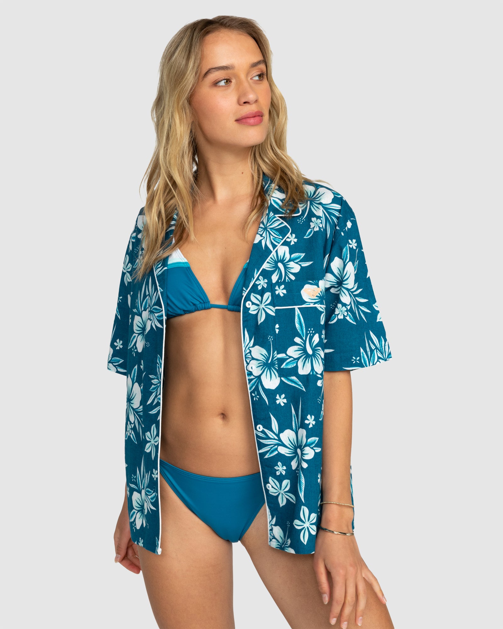 Womens Roxy Life Button Up Mai Tai Shirt