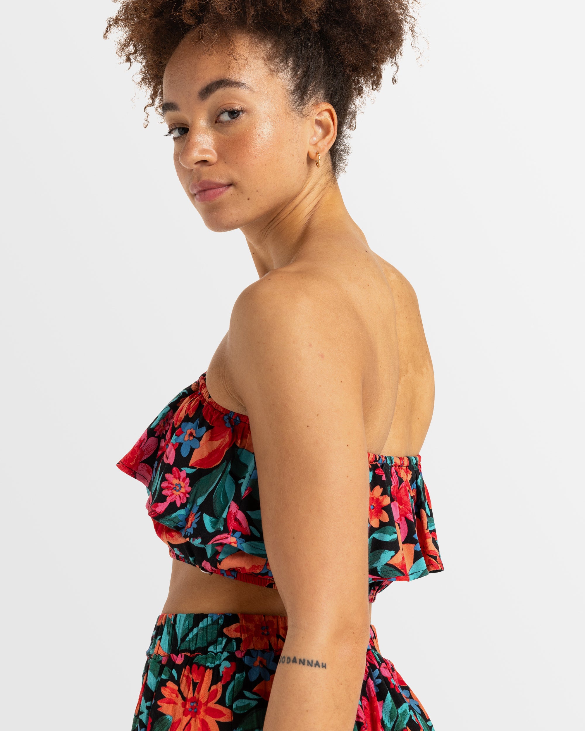 Womens Golden Tropic Printed Halter Top