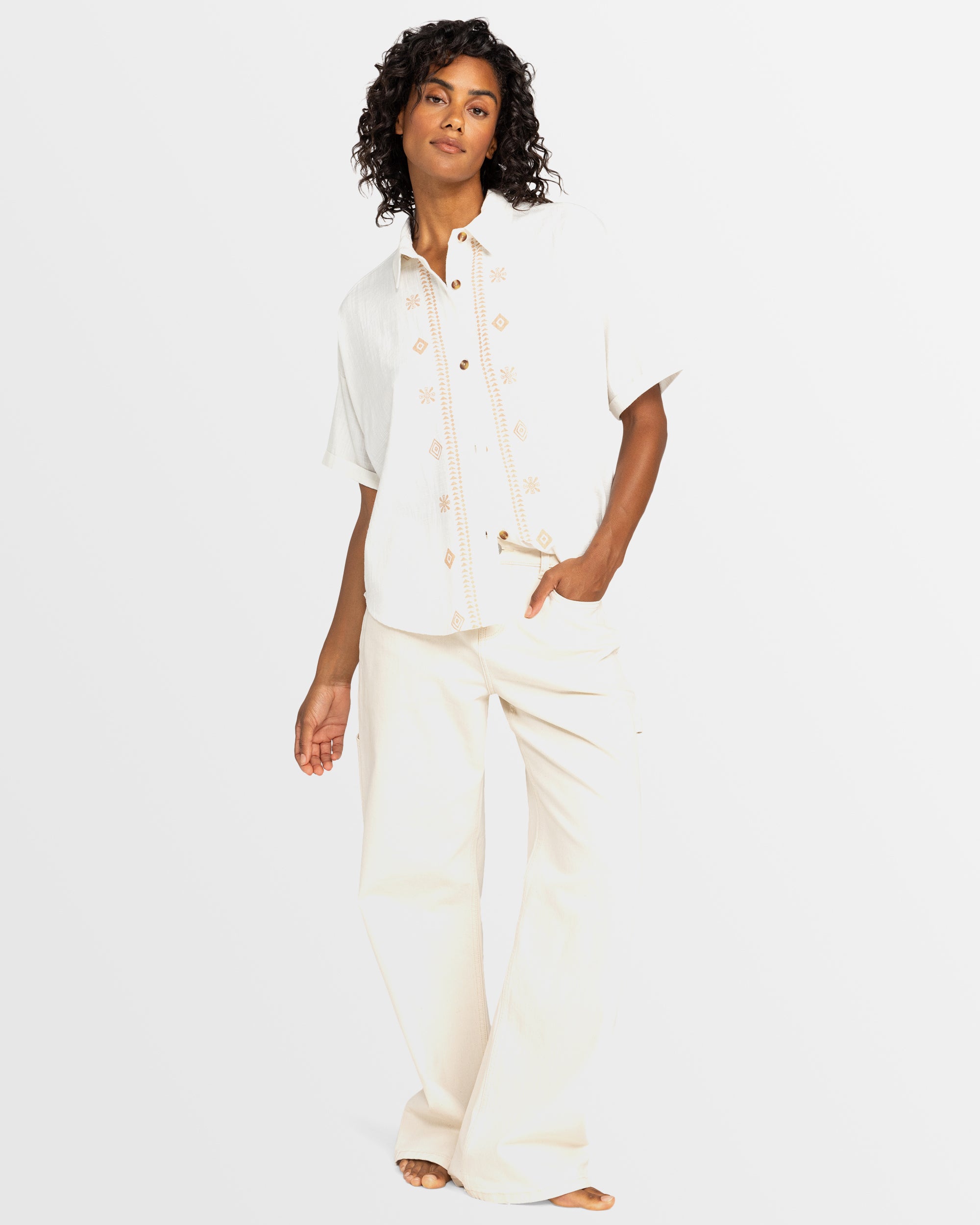 Womens Beachy Nostalgia Short Sleeve Shirt