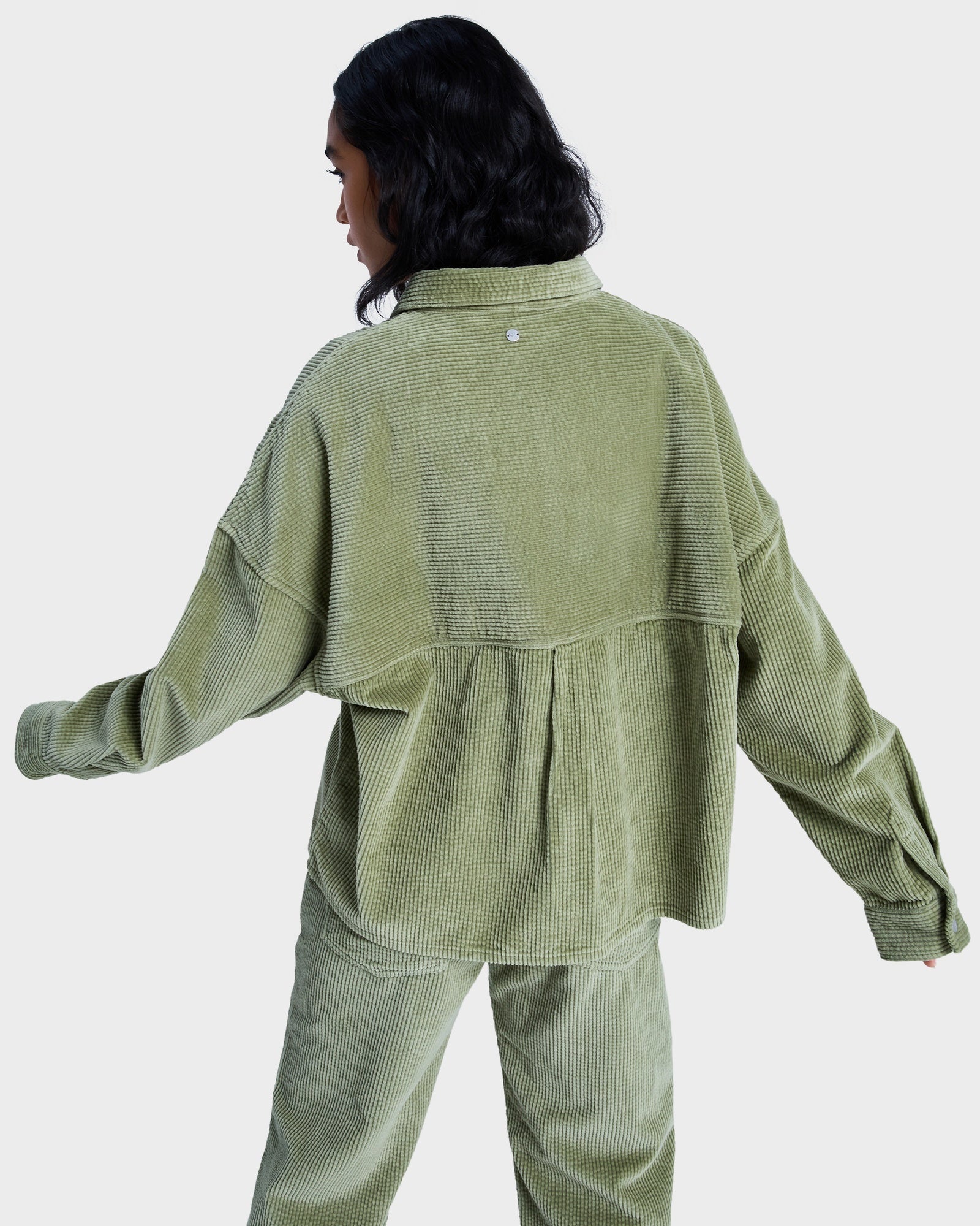 Womens Chilled Out Washed Cord Long Sleeve Shirt