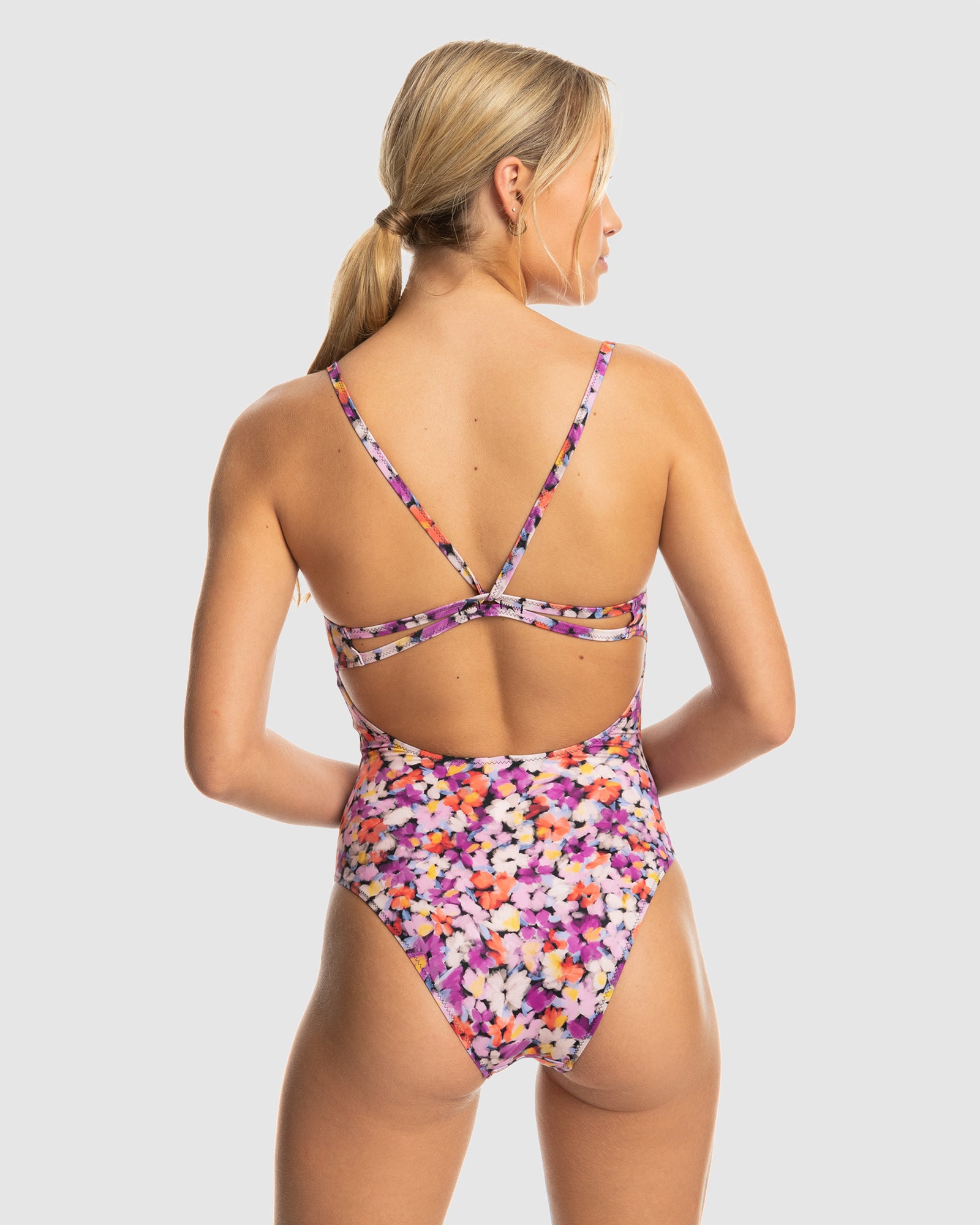 Womens Roxy Active Basic Aop 1Pce One Piece Swimsuit