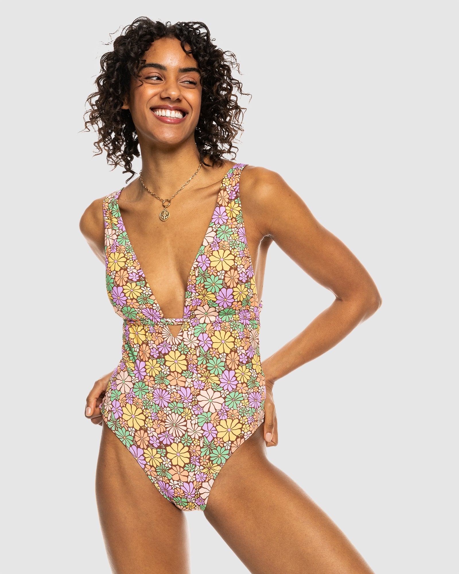 Womens All About Sol Tie BackOne Piece Swimsuit