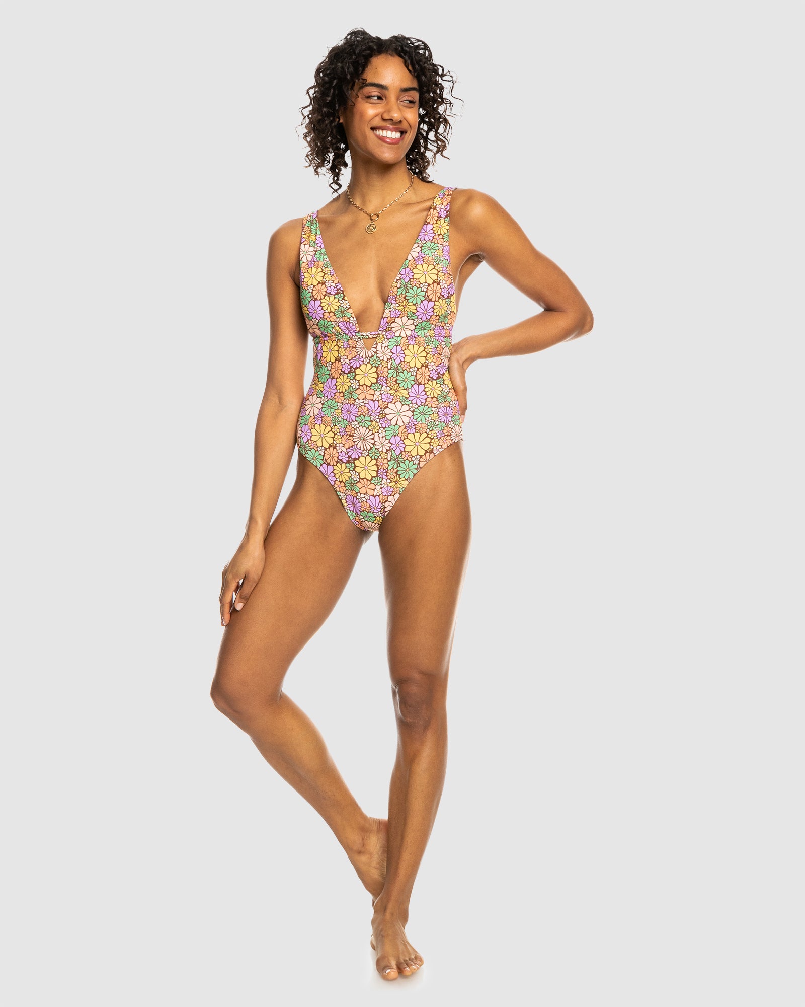 Womens All About Sol Tie BackOne Piece Swimsuit