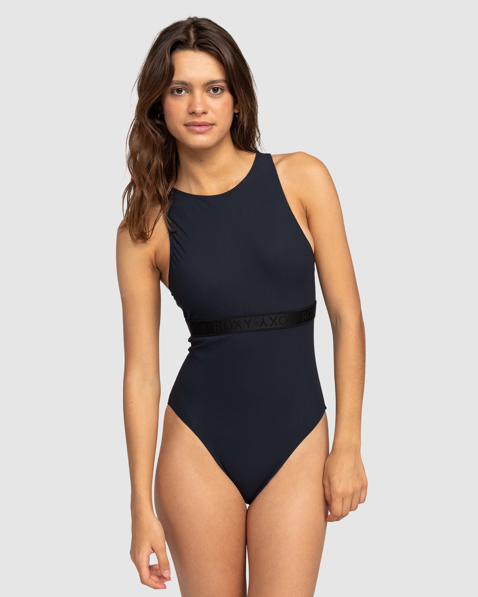 Womens Roxy Active High Leg One Piece Swimsuit