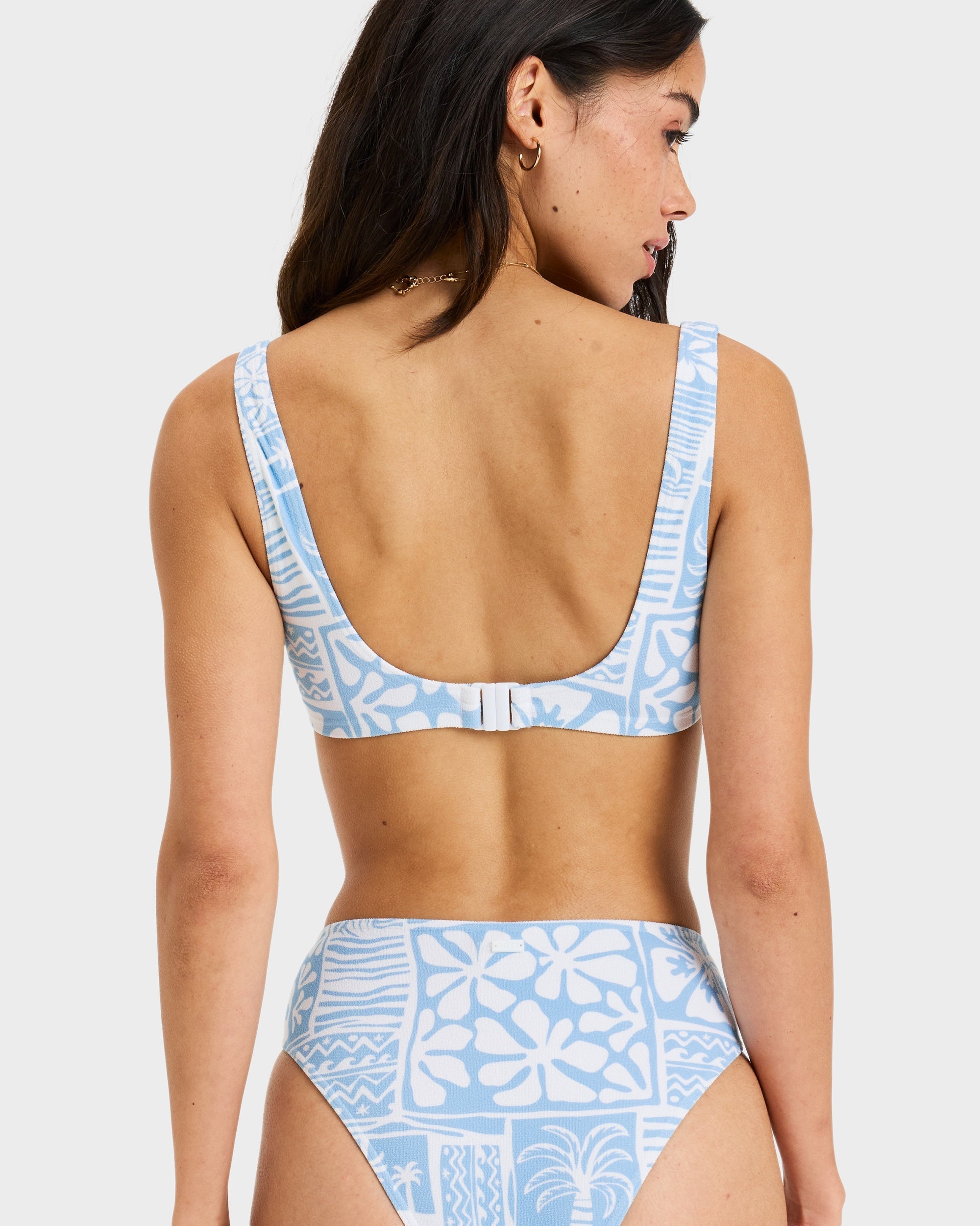 Womens Flowers Wave D Cup Bikini Top