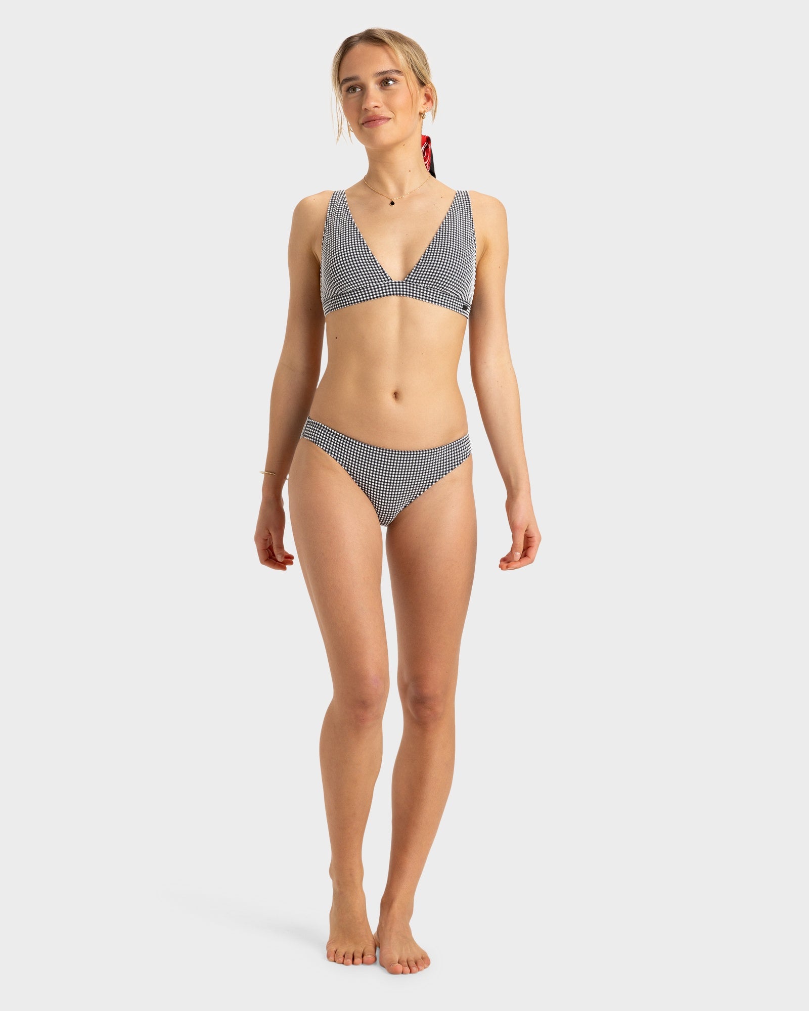 Womens Gingham Bikini Bikini Bottom