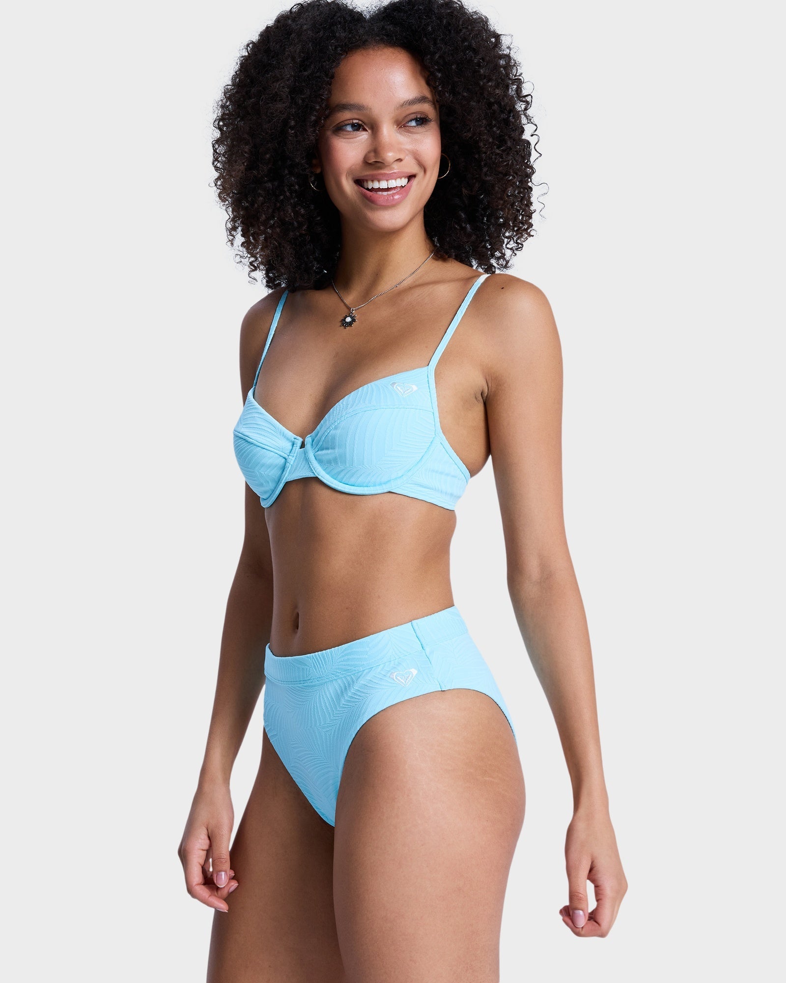 Womens Roxy Palm Dream Mid Waist Classic Bikini Bottom
