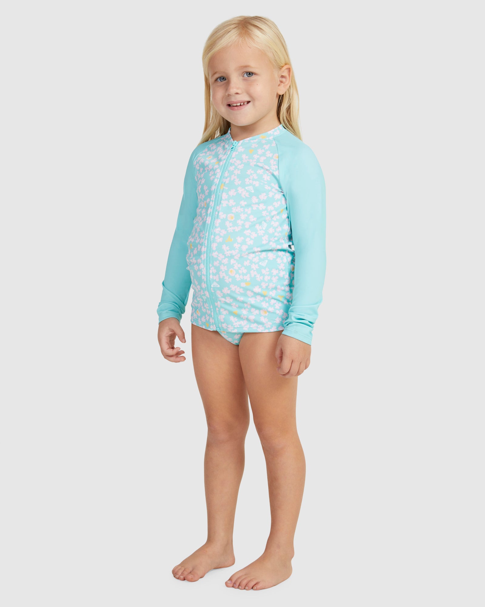 Girls Teenie Ditsy Ls Lycra Zip Set Rashguard
