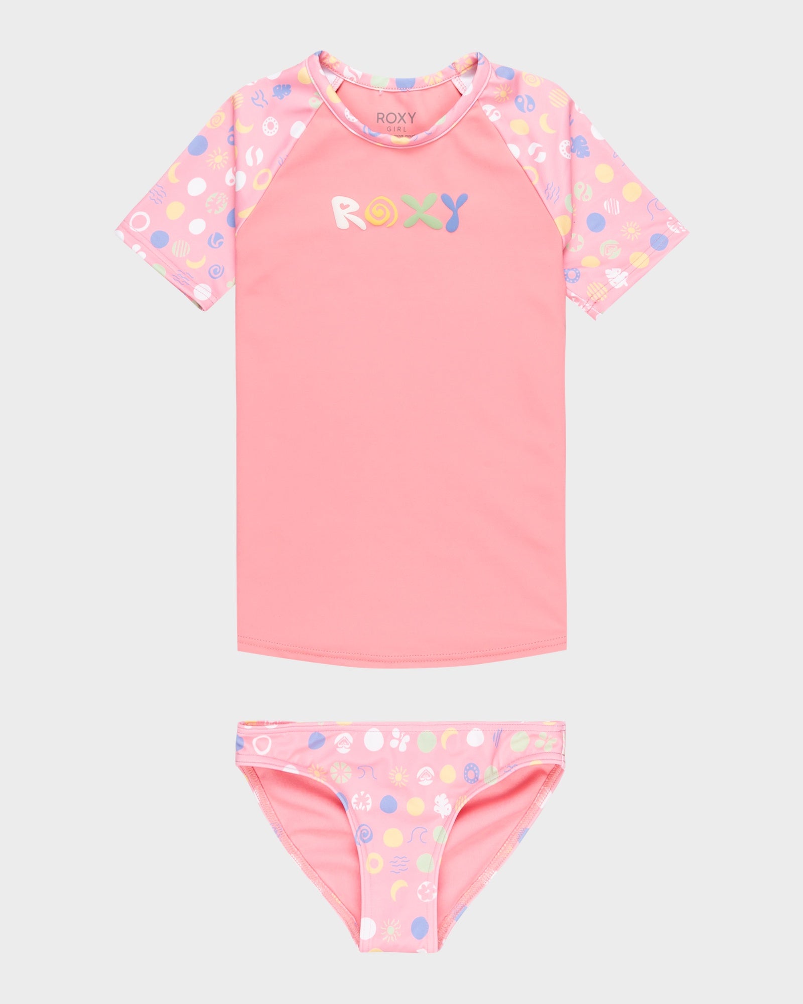 Girls 2-7 Roxy Dot Short Sleeve Lycra Rash Vest