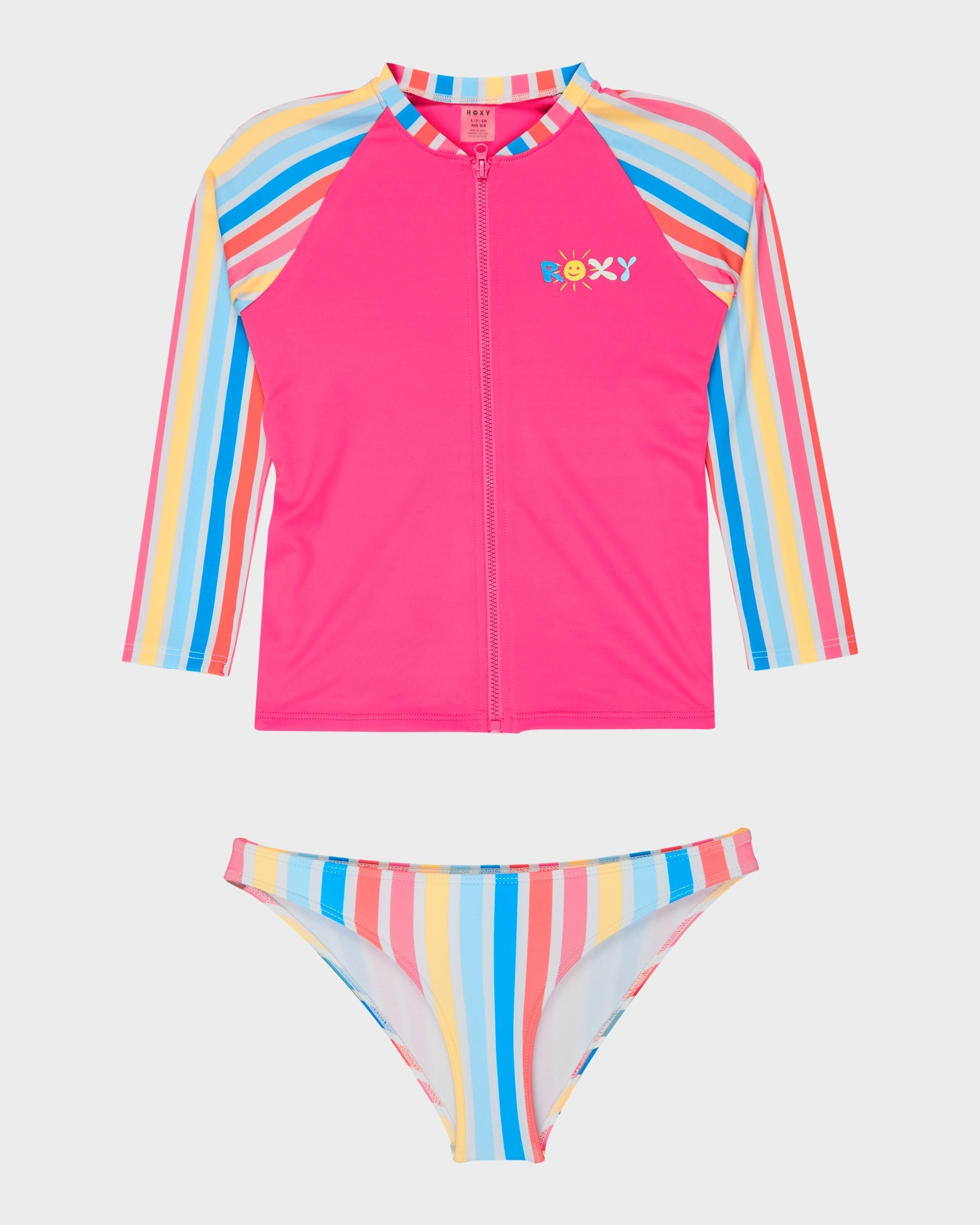 Girls 2-7 Holy Stripe Long Sleeve Rash Vest