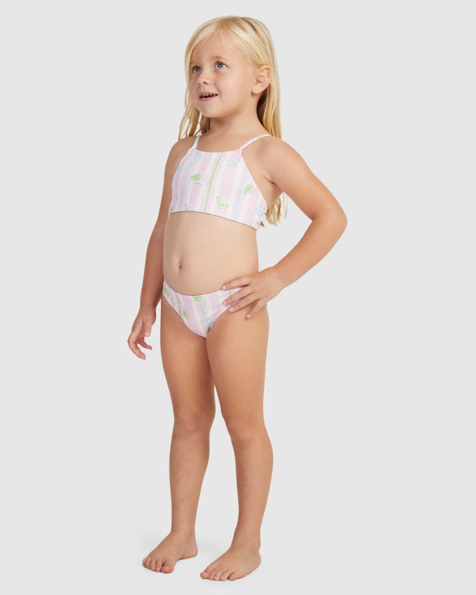 Girls 2-7 Pineapple Line Crop Top Set Bikini