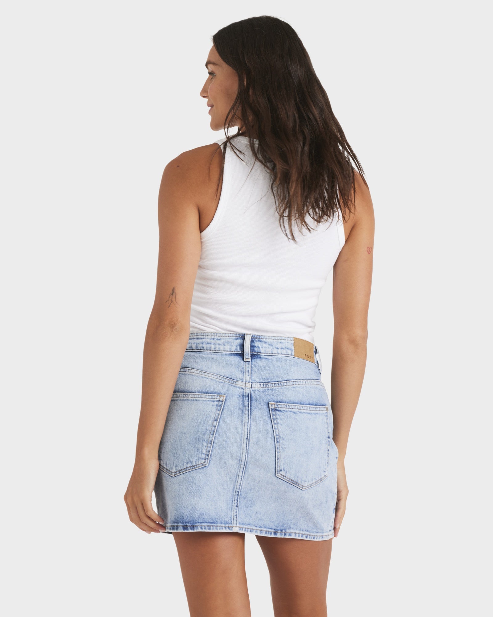 Womens Shine Denim Skirt